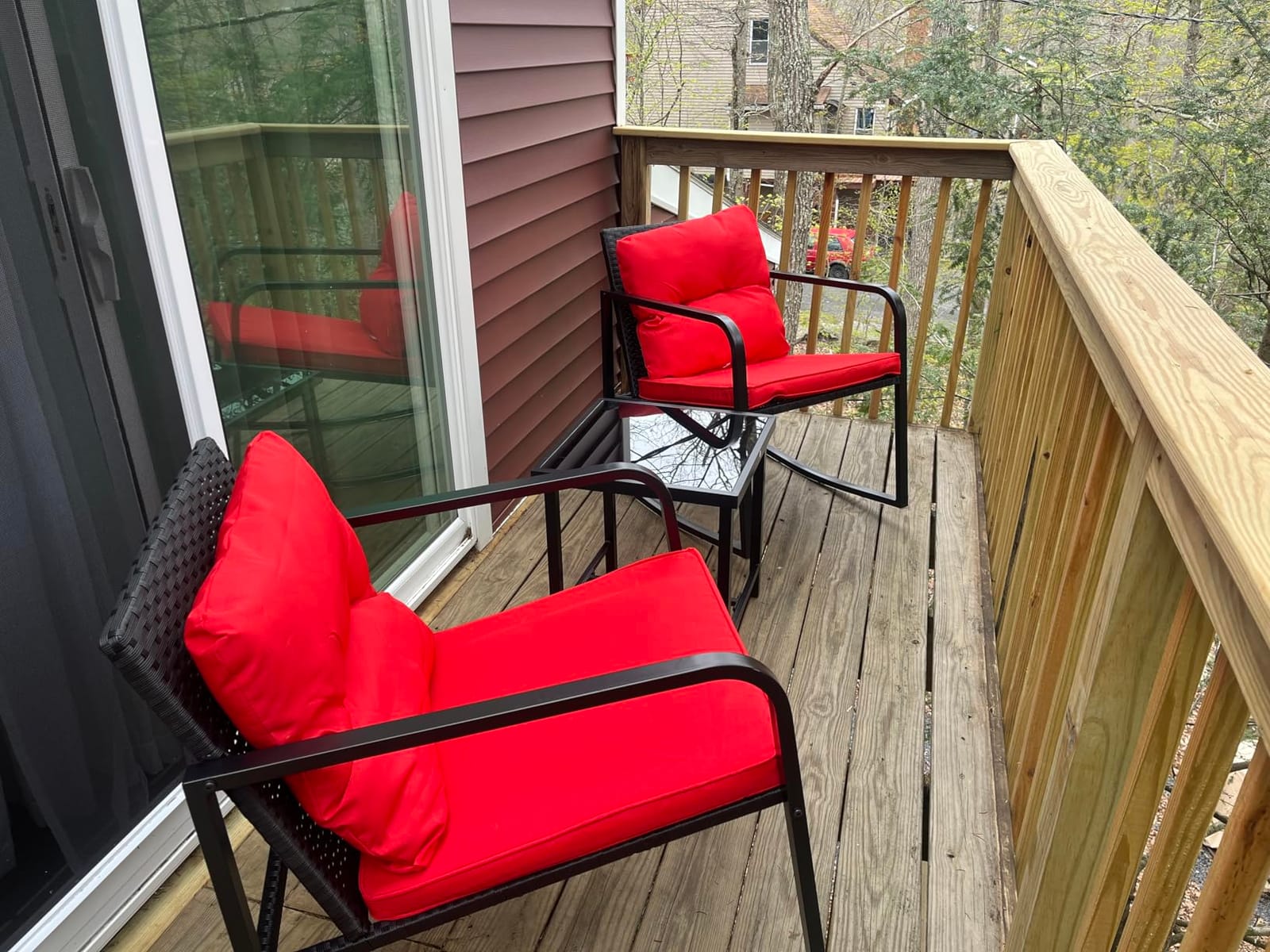 Devoko 3 Piece Rocking Bistro Set Wicker Patio Outdoor Furniture customer photo 1