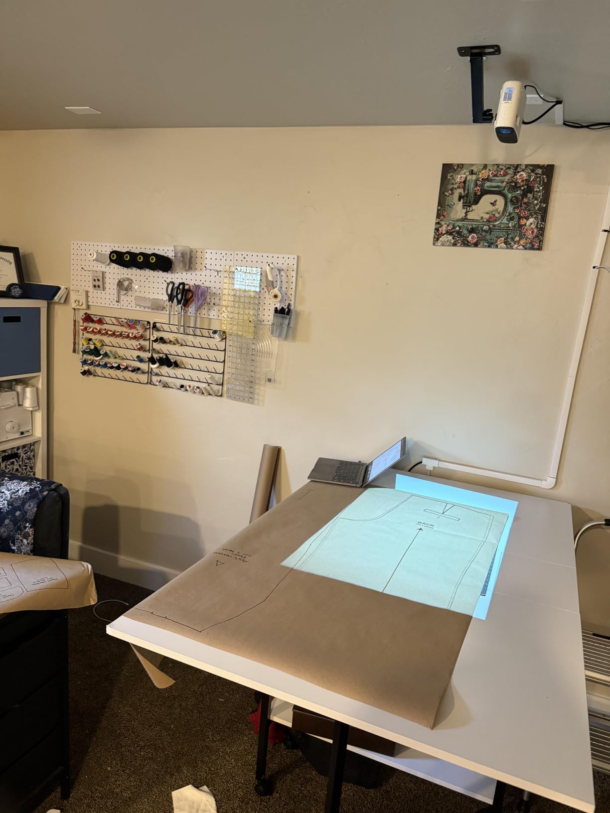 Studio Designs Sew Ready Fabric Cutting Standing Table with Craft Organizers - 58.75