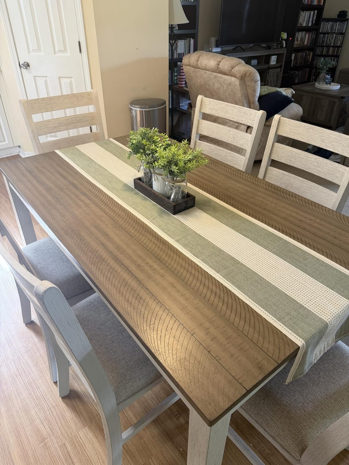 Signature Design by Ashley Skempton 7-Piece Dining Table Set for 6 | Solid wood, engineered wood & acacia veneer construction, 60-in table, Cushioned polyester seating, Two-tone finish customer photo 1