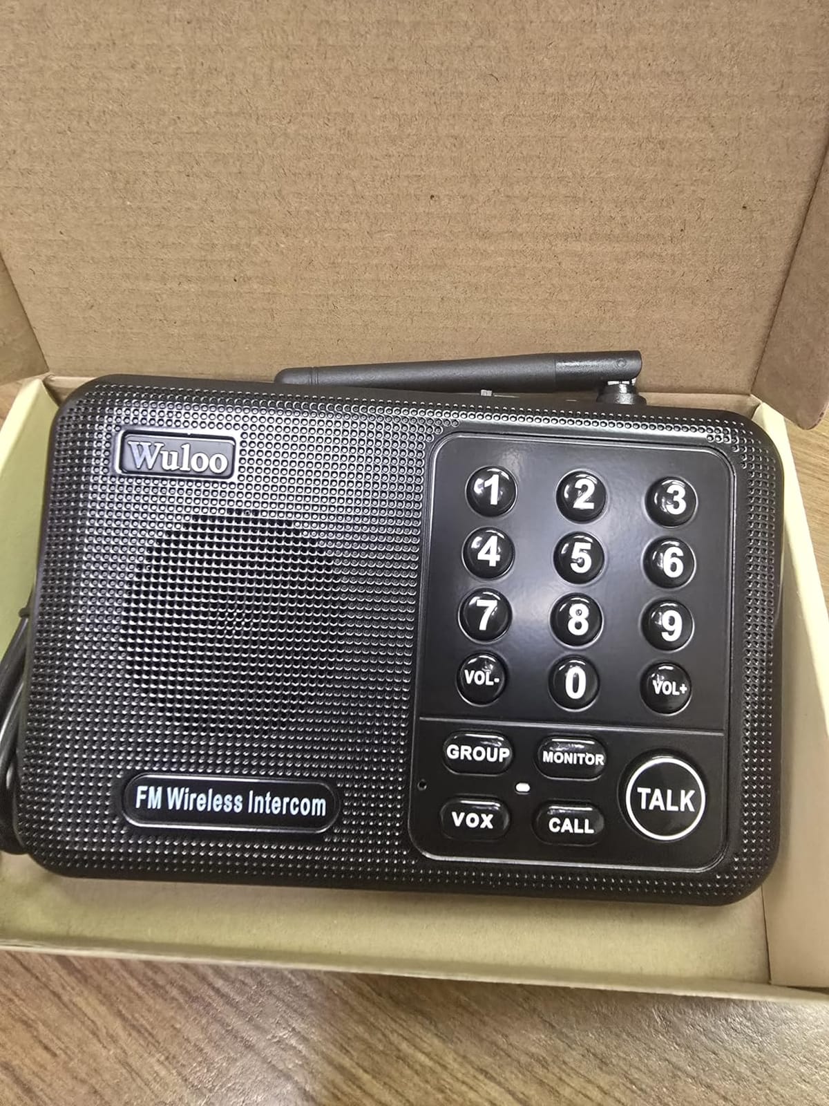 Wuloo Intercoms Wireless for Home 1 Mile (5280 Feet) Range 10 - Channel, Wireless Home Intercom System for House Business Office, Room to Room Intercom, Home Communication System (2 Packs, Black) customer photo 1