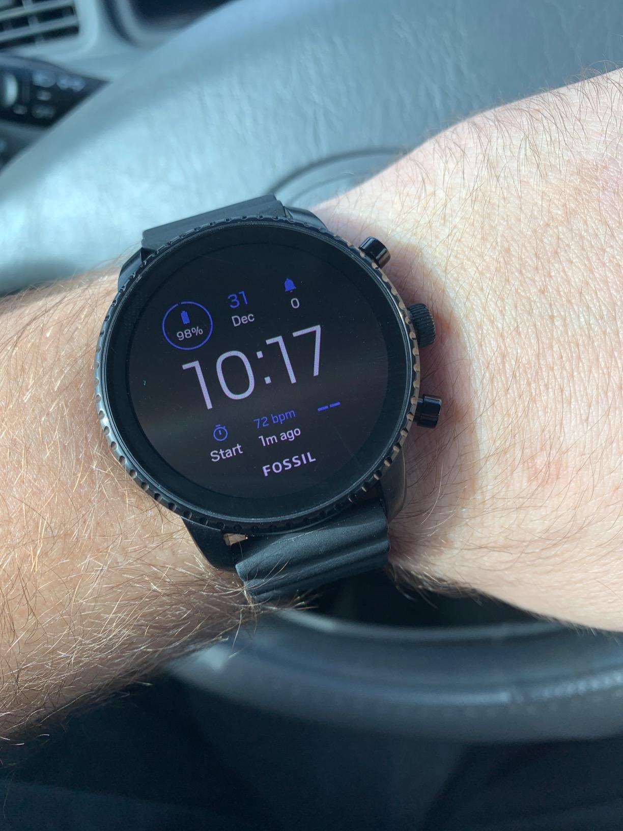 Fossil Men's Gen 4 Explorist HR Heart Rate Stainless Steel and Silicone Touchscreen Smartwatch, Color: Black (Model: FTW4018) customer photo 1