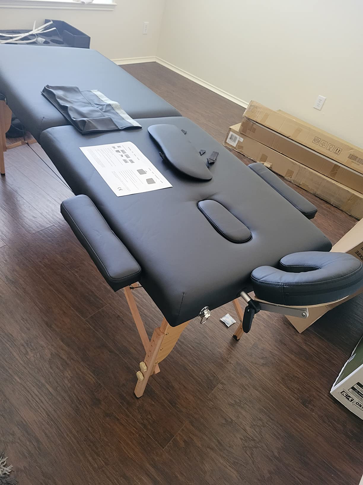 Memory Foam Massage Table Premium Portable Foldable Massage Bed Height Adjustable 72 Inches Long 27 Inches Wide Home Salon Spa Bed Tattoo Table with Accessories & Carrying Case customer photo 1