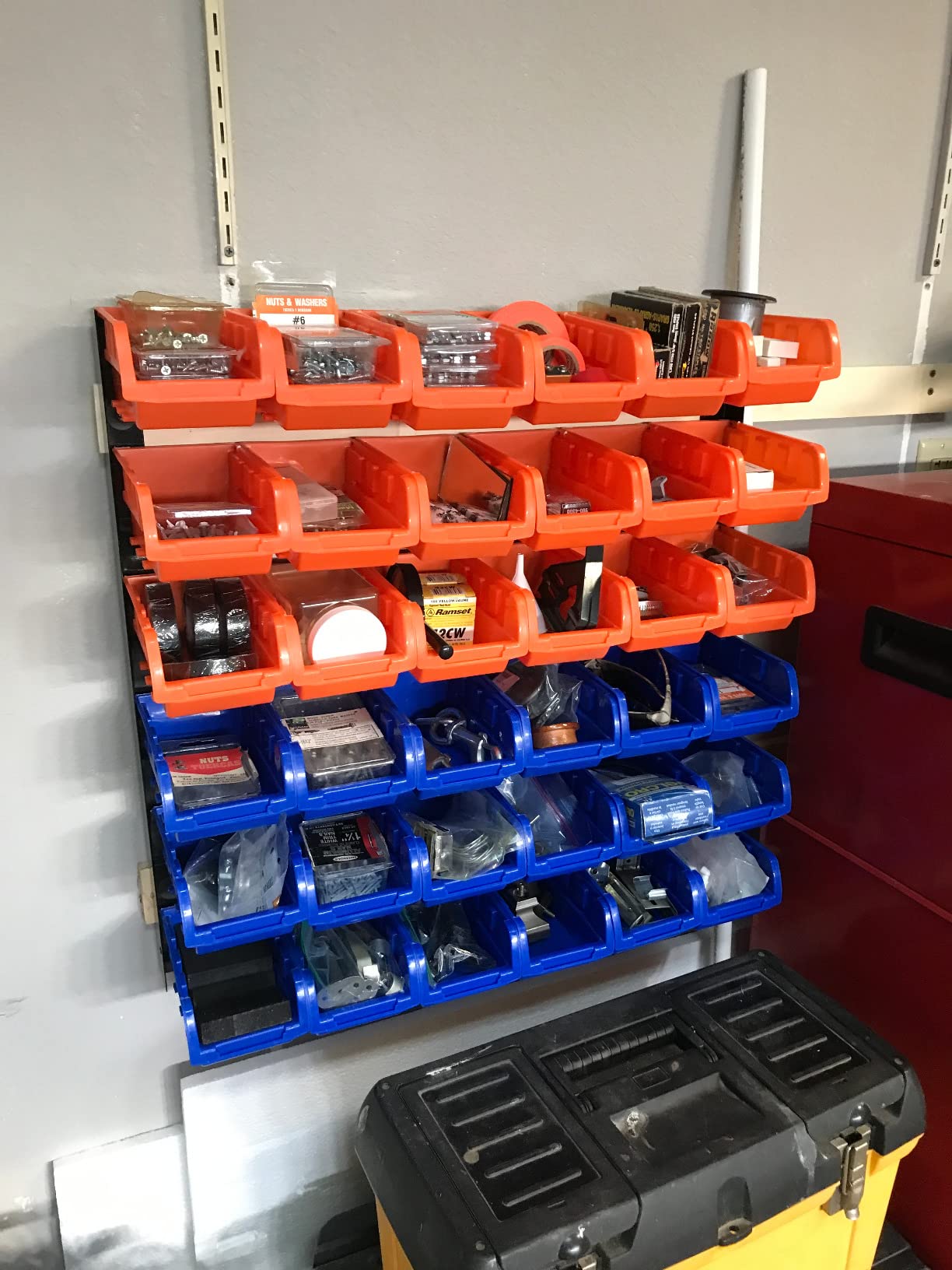 HORUSDY Storage Bins Parts Rack 36Pcs Bin Organizer Garage Plastic Shop Tool, Tools for Men customer photo 1
