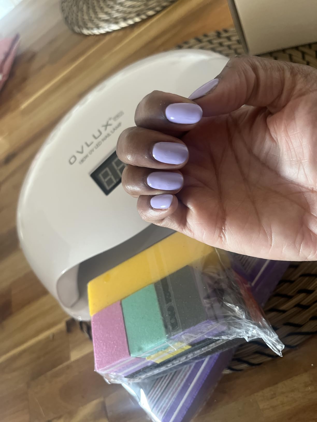 OVLUX 180W UV LED Nail Lamp Professional - Fast Gel Nail Dryer with 57 LEDs, LCD Countdown, Auto Sensor & Low Heat Mode, UV Light for Gel Nails, Salon & Home, Nail Buffer & File Set customer photo 1
