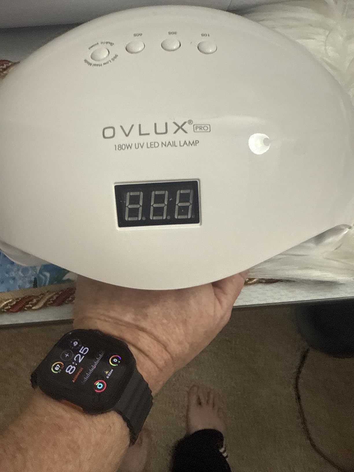 OVLUX 180W UV LED Nail Lamp Professional - Fast Gel Nail Dryer with 57 LEDs, LCD Countdown, Auto Sensor & Low Heat Mode, UV Light for Gel Nails, Salon & Home, Nail Buffer & File Set customer photo 2