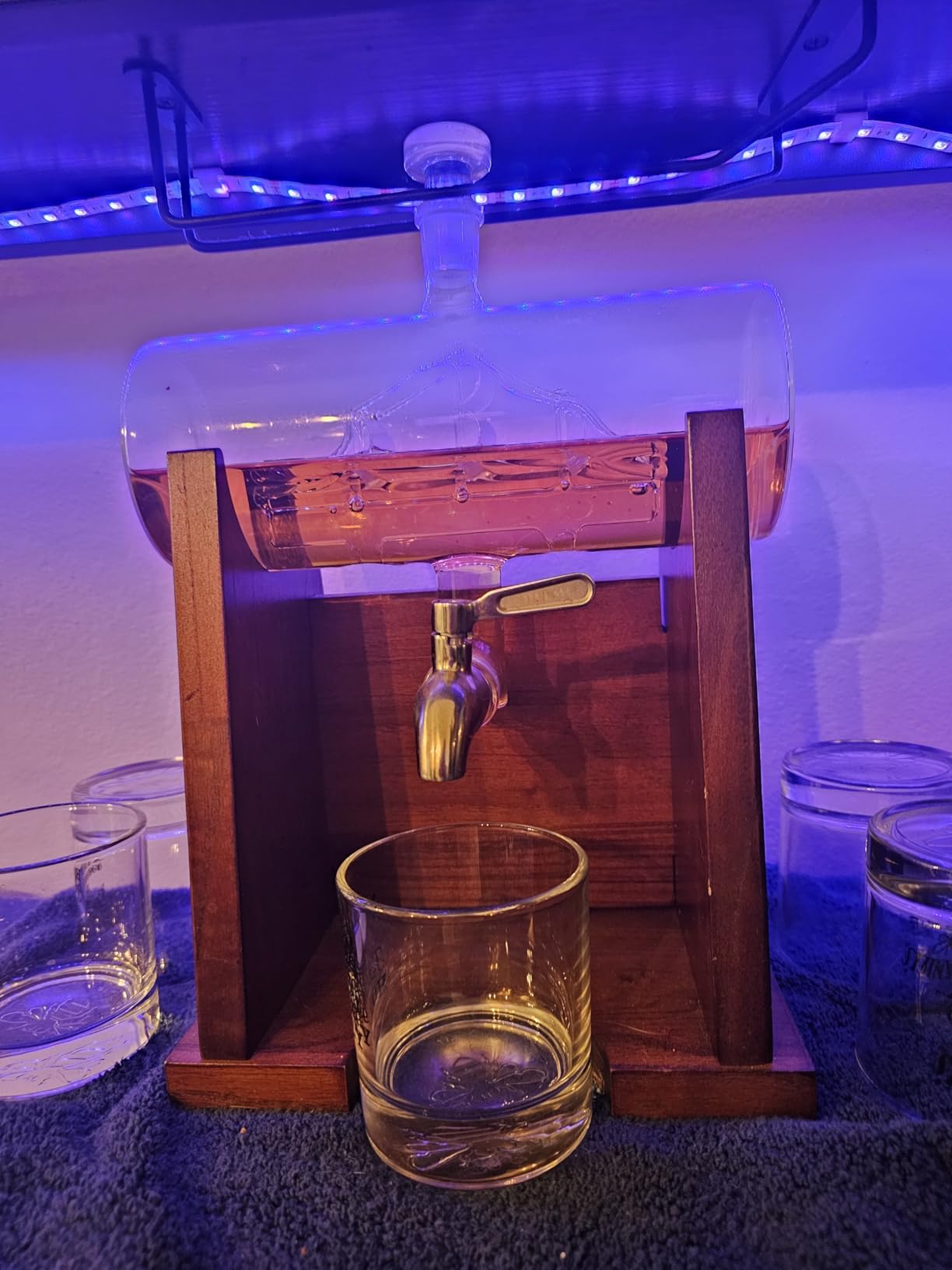 Jillmo Ship Whiskey Decanter Set for Men, 1250ml, 2 Glasses & Wooden Stand | Ship Inside And Precision Spigot Design Create A Memorable Decanter Gift For Dads, Husbands, And Whiskey Lovers customer photo 1