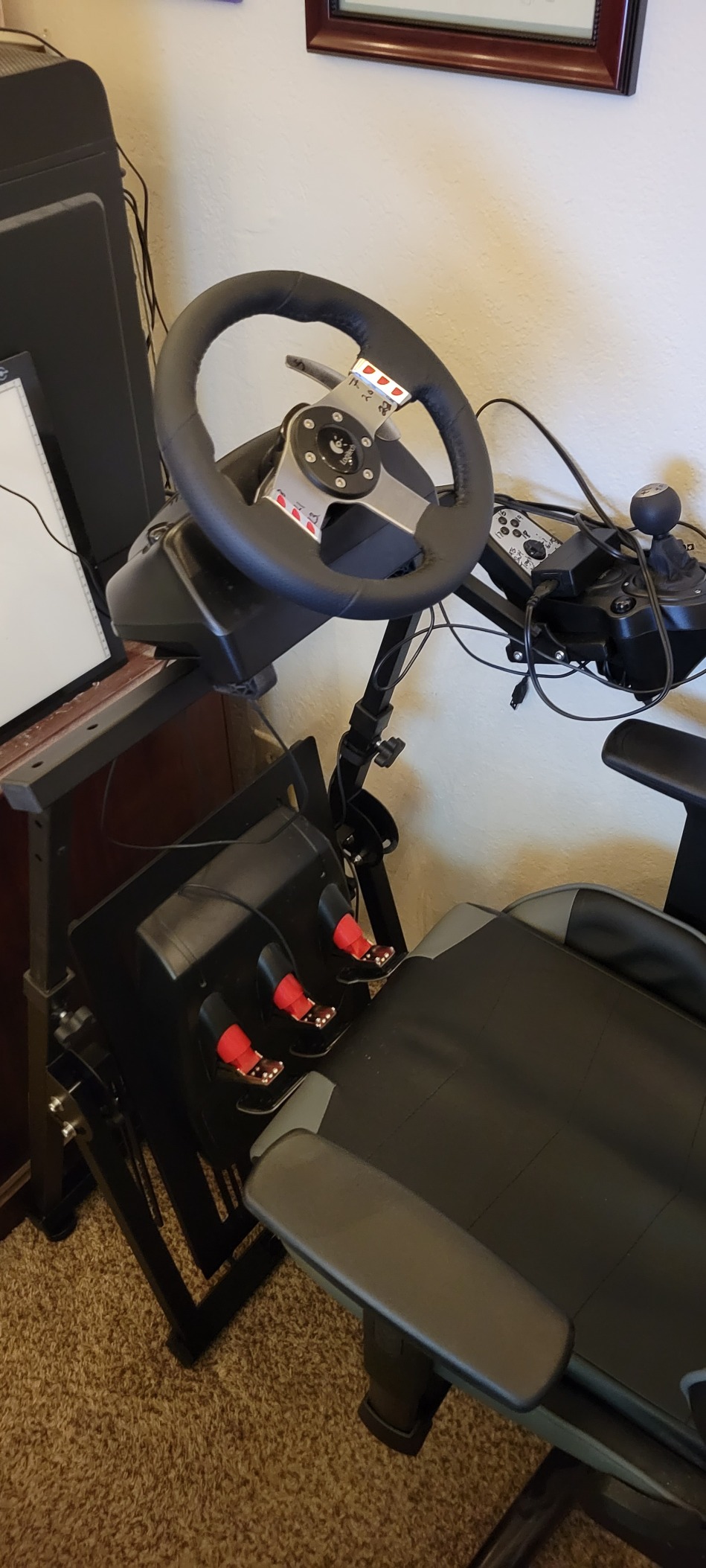 GT OMEGA Apex Racing Wheel Stand - Compatible with Logitech G29 and G920, Fanatec ClubSport, and Thrustmaster TX, T500, & T300, Foldable, Tilt-Adjustable for Racing Control customer photo 1