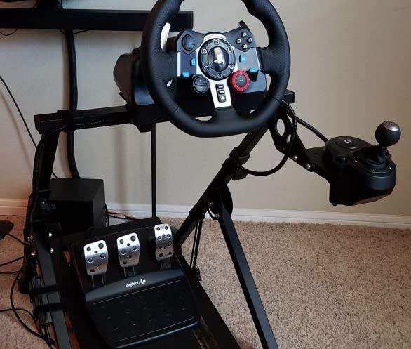 GT OMEGA Apex Racing Wheel Stand - Compatible with Logitech G29 and G920, Fanatec ClubSport, and Thrustmaster TX, T500, & T300, Foldable, Tilt-Adjustable for Racing Control customer photo 2