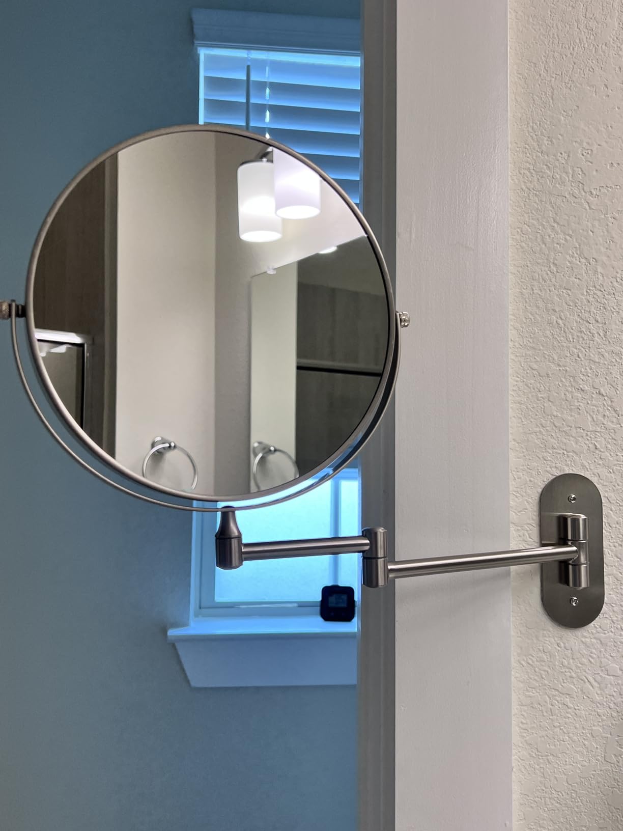 DECLUTTR 8 Inch Wall Mounted Magnifying Mirror with 10x Magnification, Double Sided Vanity Makeup Mirror for Bathroom, Chrome Finished customer photo 1