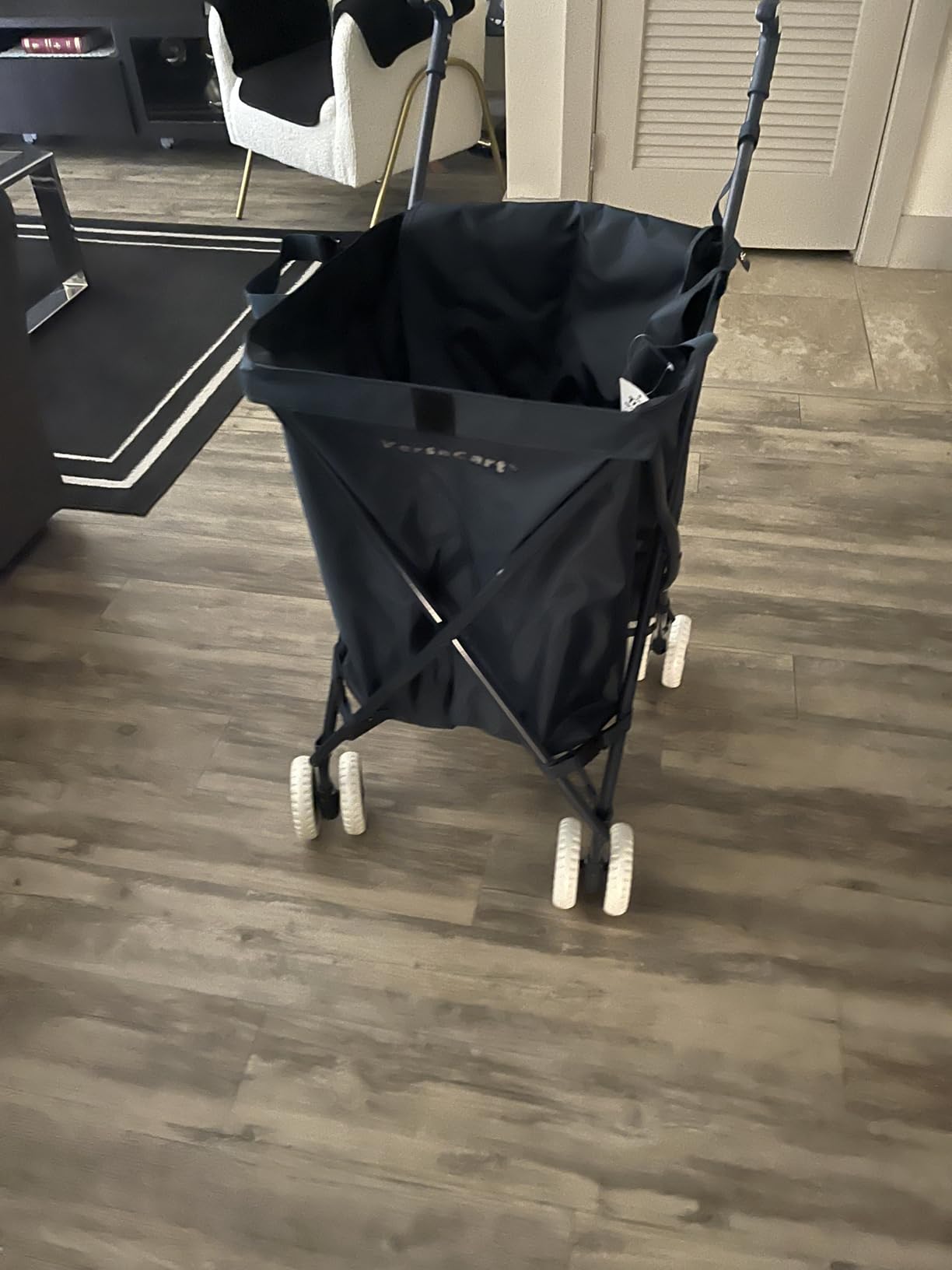 Versacart Transit - The Original Patented Folding Shopping and Utility Cart, Water-Resistant Heavy-Duty Canvas with Cover, Double Front Swivel Wheels, Compact Folding, Transport Up to 120 Pounds, Blue customer photo 2