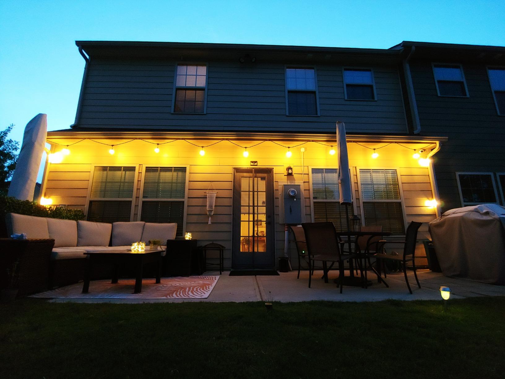 Outdoor String Lights Commercial Grade 96ft Waterproof with 30 S14 Shatterproof Dimmable LED Bulbs, Heavy Duty Hanging Lights for Patio Garden Backyard Decoration, 2W 2x48ft Strands customer photo 1
