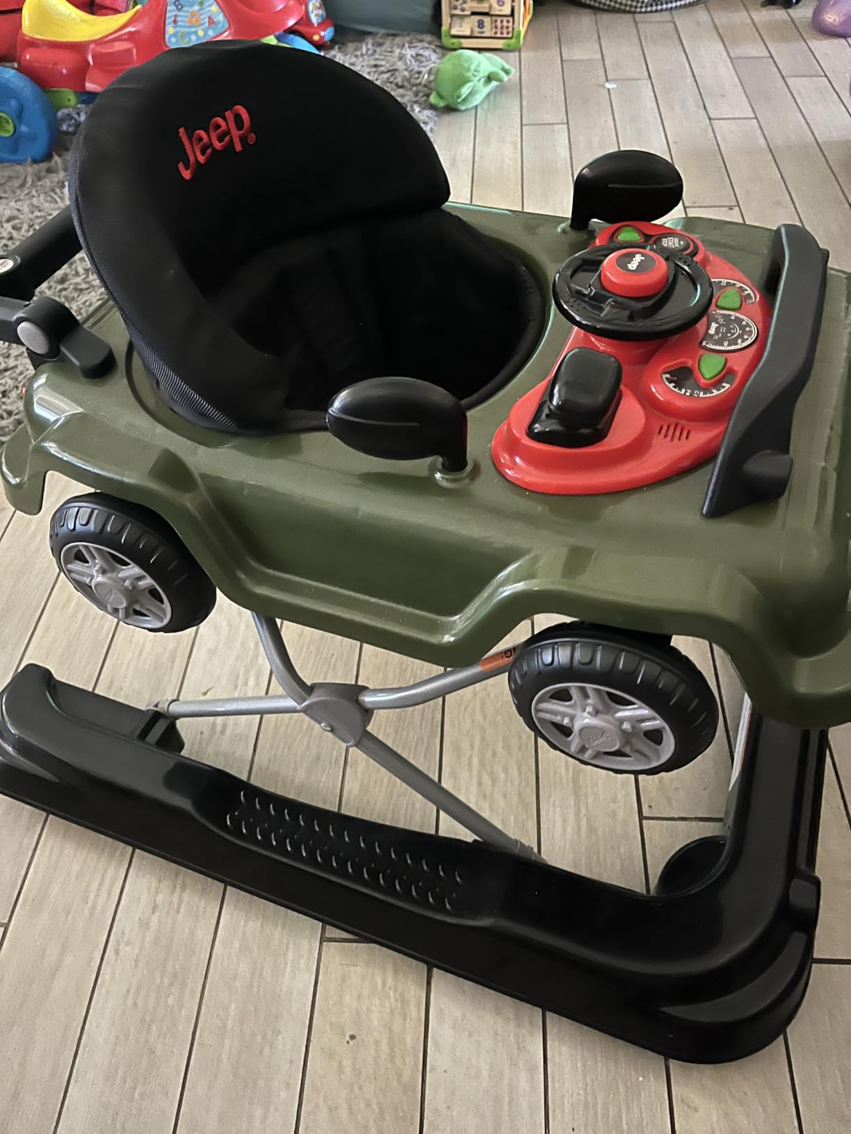 Jeep Classic Wrangler 3-in-1 Grow With Me Activity Walker - Features Music, Lights, Removable Play Tray, Push Walker Mode, Converts into Rolling Car Toy, Anniversary Green customer photo 1