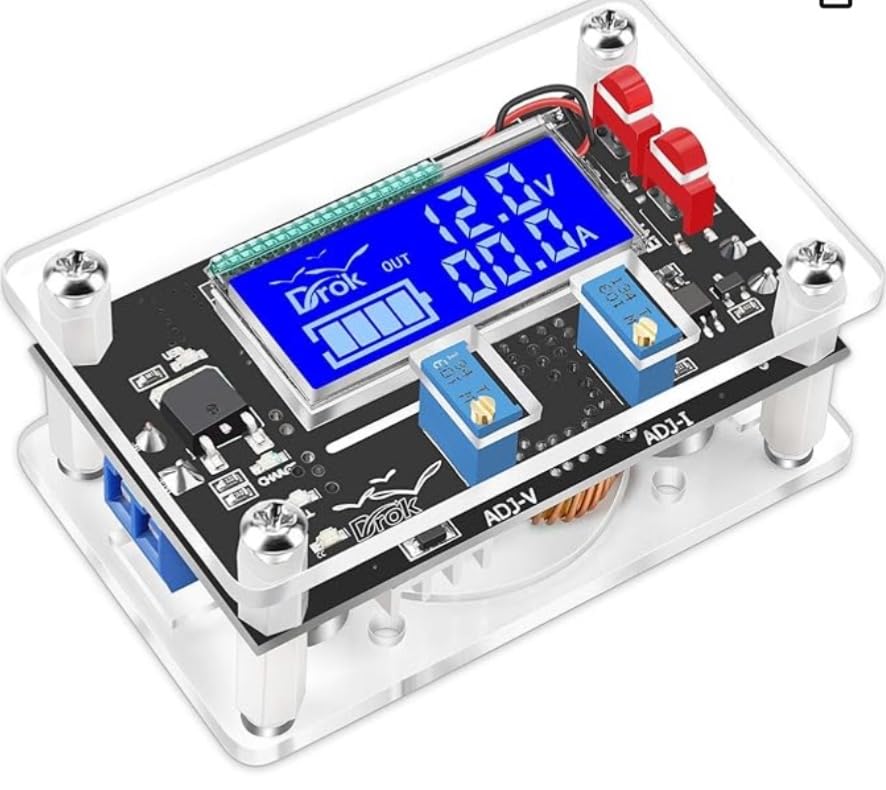 DROK DC Buck Converter Adjustable Voltage Regulator 12V 6V-32V to 1.5-32V 5A, LCD Screen Step Down Converter with USB Port and Protective Case customer photo 2