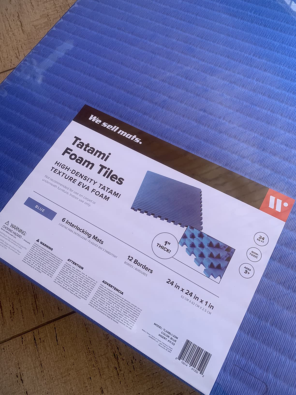 We Sell Mats 1 Inch Thick Martial Arts EVA Foam Exercise Mat, Tatami Pattern, Interlocking Floor Tiles for Home Gym, MMA, Anti-Fatigue Mats, 24 in x 24 in customer photo 2