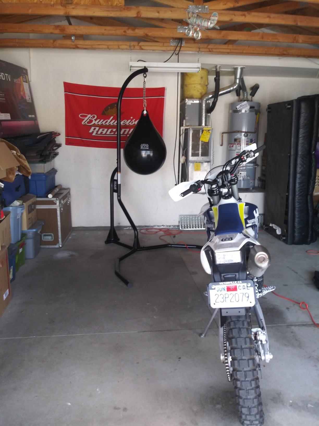 Aqua Training Punching Bag Stand, 200 lb. Capacity - Holds Any Traditional Style Heavy Bag up to 200 pounds - Extra-Wide Stance for Swinging During Training - 4 sandbags Included customer photo 1