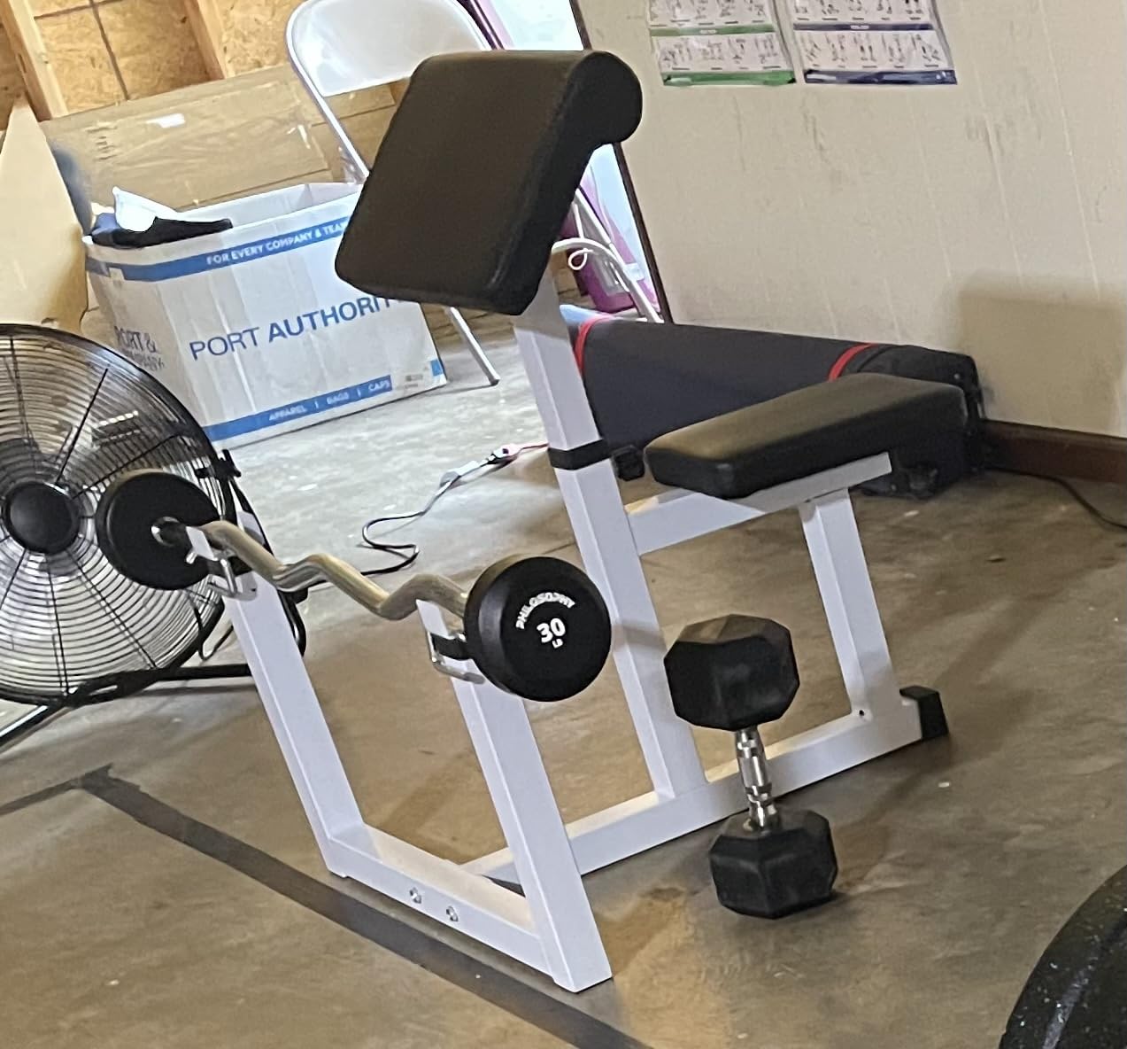 Adjustable Arm Preacher Curl Bench Bicep Strength Bench Seated Strengthen Training Isolated Barbell Dumbbell Biceps Station for Home Gym customer photo 1