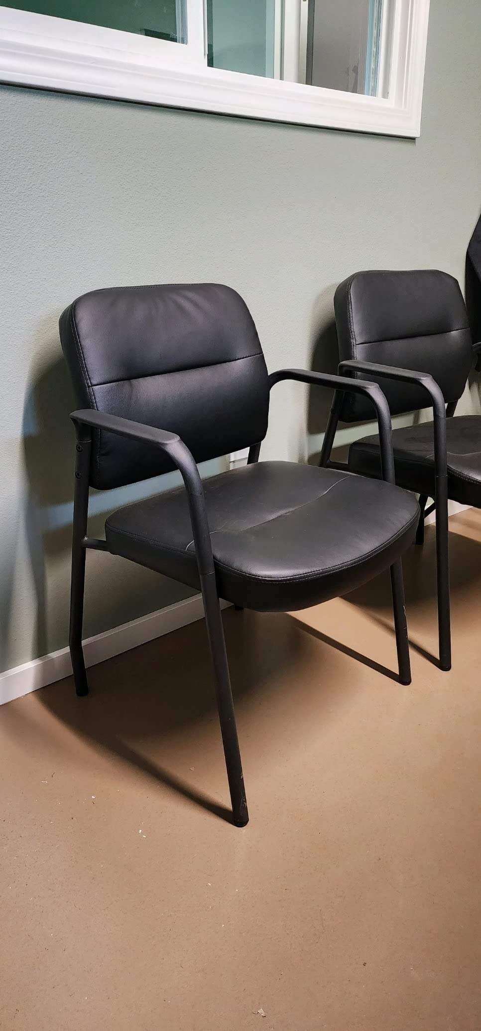 Devoko Waiting Room Office Reception Chairs Executive Leather Guest Chairs with Armrest Ergonomic Upholstered Lumbar Support Side Chairs (2 Pack) customer photo 2