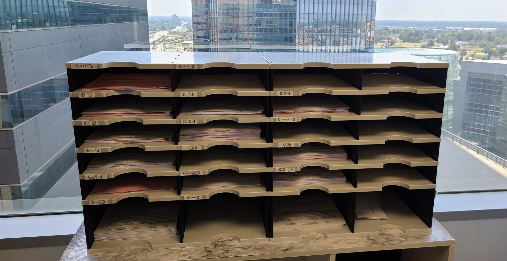 Ultimate Office TierDrop Literature Organizer Sorter, 10 Compartment Mailroom and Classroom Forms Sorter, Expandable customer photo 1