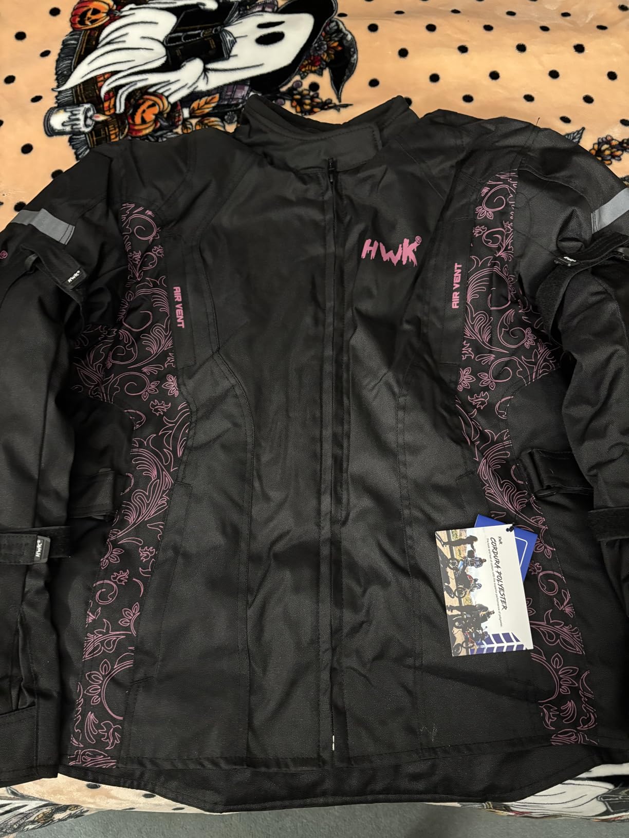 HWK Motorcycle Jacket Women with CE Armor, Codura Water Resistant - Medium customer photo 2