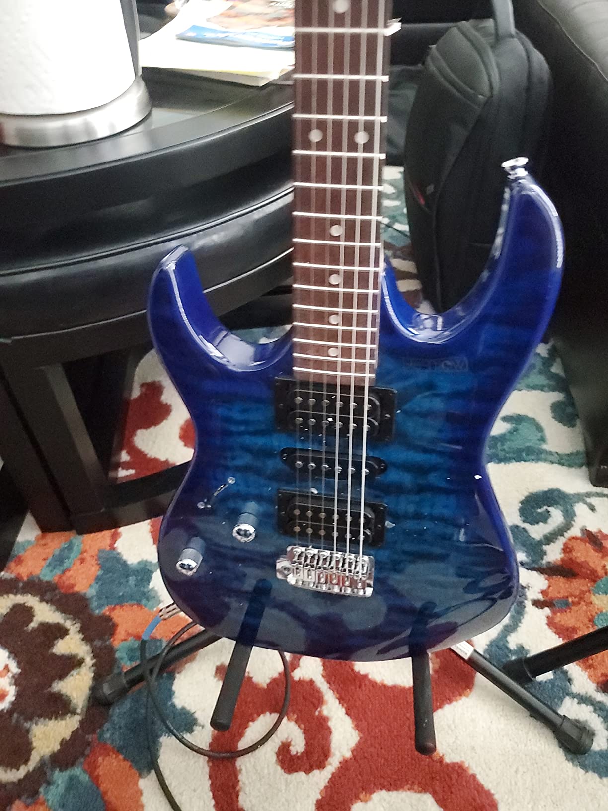 Ibanez Gio GRX70QAL Left-Handed - Transparent Blue Burst customer photo 2