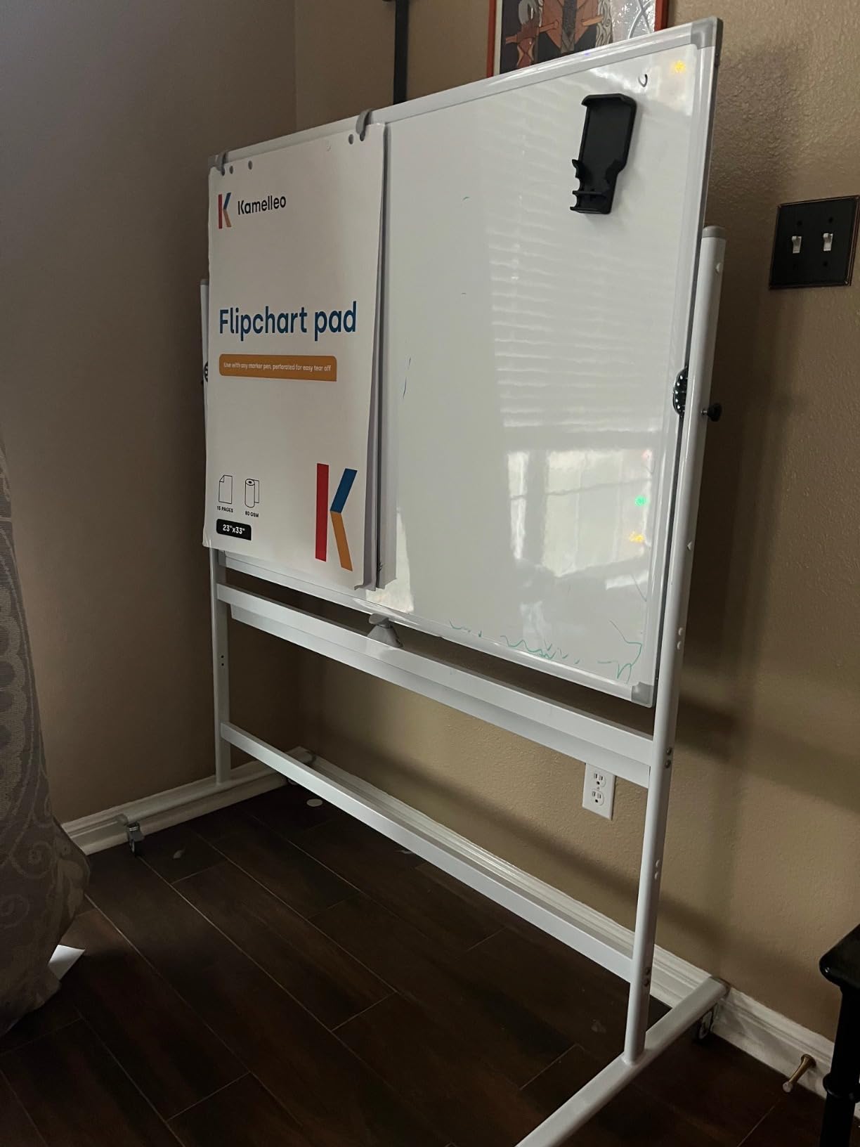 Rolling Dry Erase Board 48 x 36 - Large Portable Magnetic Whiteboard with Stand - Double Sided Easel Style Whiteboard with Wheels - Mobile Standing White Board for Office, Classroom & Home customer photo 2