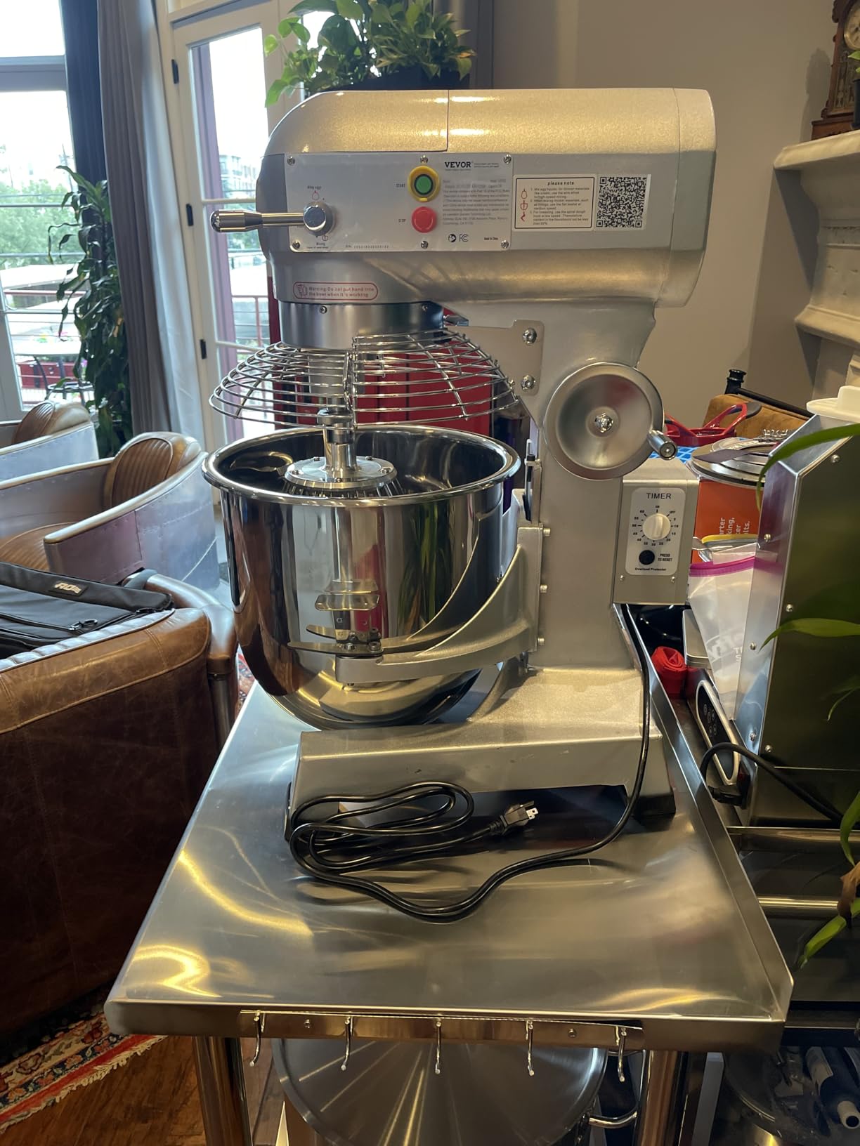 Happybuy 20Qt Commercial Food Mixer with Timing Function, Commercial Mixer 1100W Stainless Steel Bowl Heavy Duty Electric Food Mixer Commercial with 3 Speeds Adjustable, Perfect for Bakery Pizzeria customer photo 1