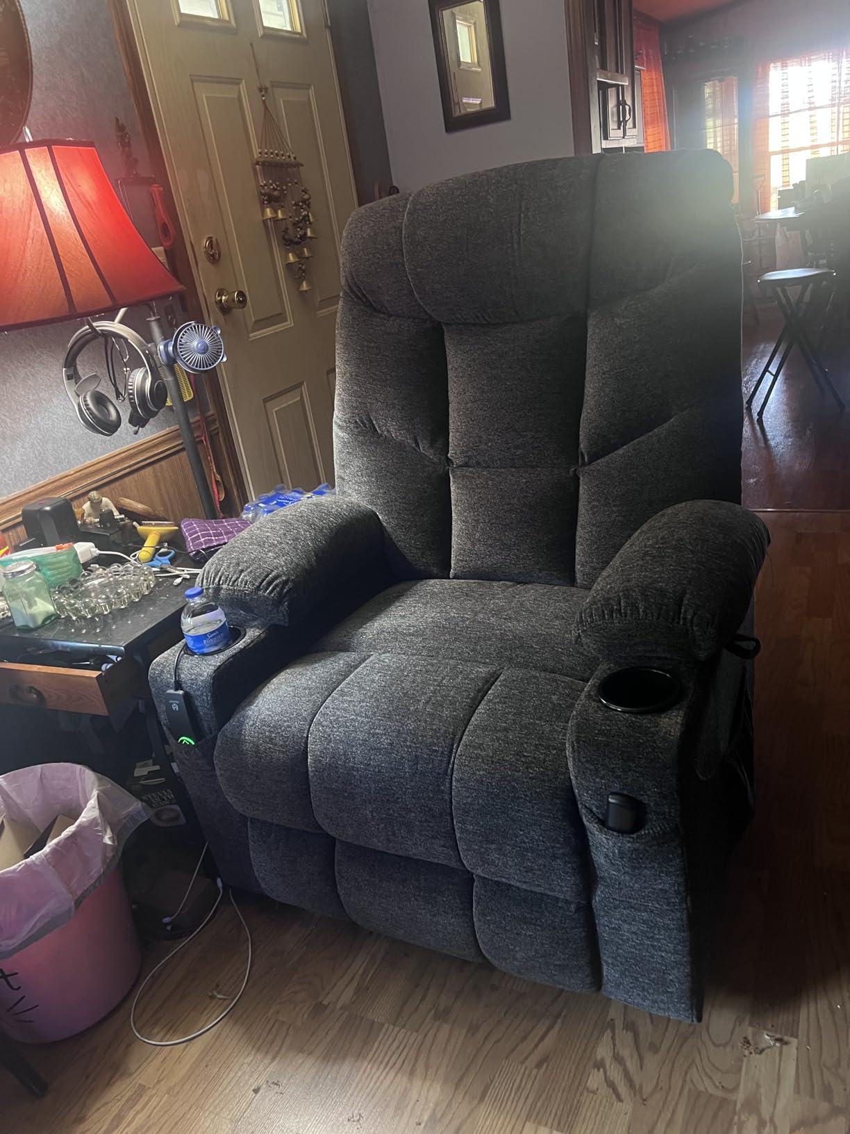 MCombo Power Lift Recliner Chair for Elderly, Fabric 7287 (Brown, Medium) | Assist with Standing, 140° Recline, 4.7