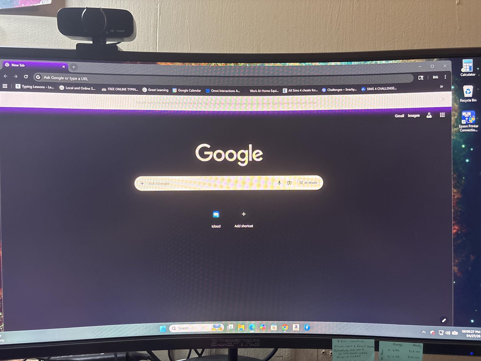 Sceptre Curved 27-inch Prime Monitor up to 100Hz 1080p, HDMI x2, VGA, 99% sRGB, Built-in Speakers, R1500, Machine Black 2025 (C275W-1920RN Series) customer photo 1