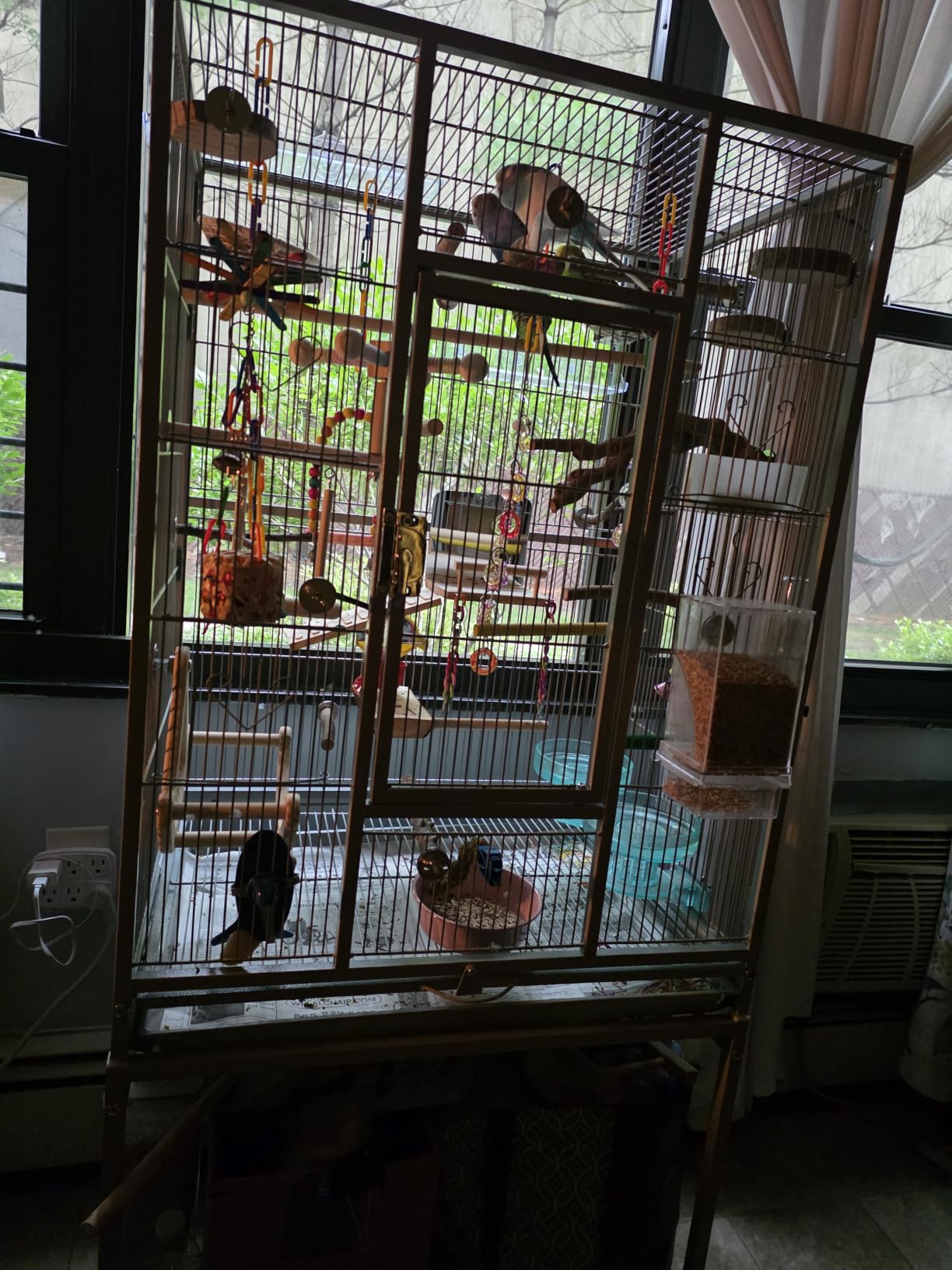 Yaheetech 54-inch Wrought Iron Standing Large Parrot Parakeet Flight Bird Cage for Small Parrots, Conures, Lovebirds, Budgies, Finches and Canaries customer photo 2