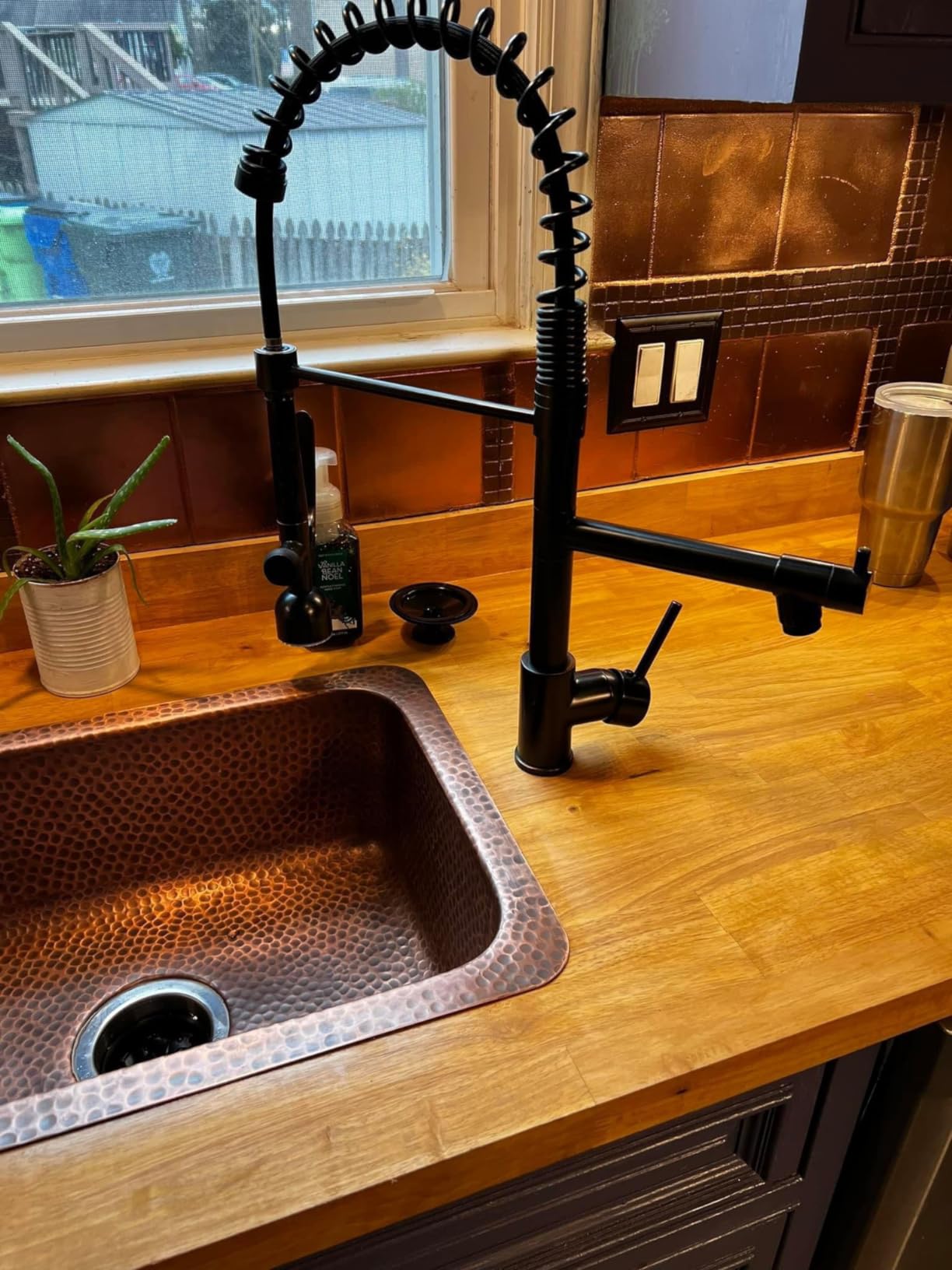 Monarch Abode Kitchen & Bar Sink - 17-inch Highball Dual Mount Drop in Kitchen Sink, Hand Hammered Pure Copper Sinks, Drop in Bar Sinks or Undermount, Deep Single Rectangular Bowl customer photo 2