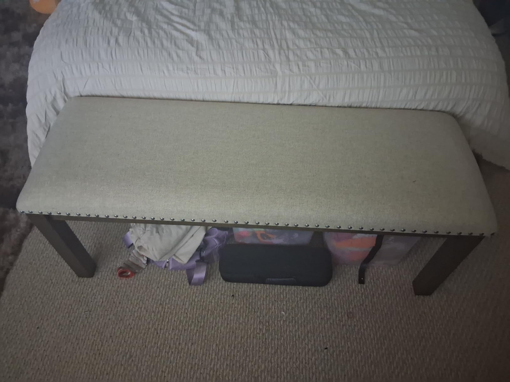 Signature Design by Ashley Moriville Wood Upholstered Dining Bench, Beige customer photo 1