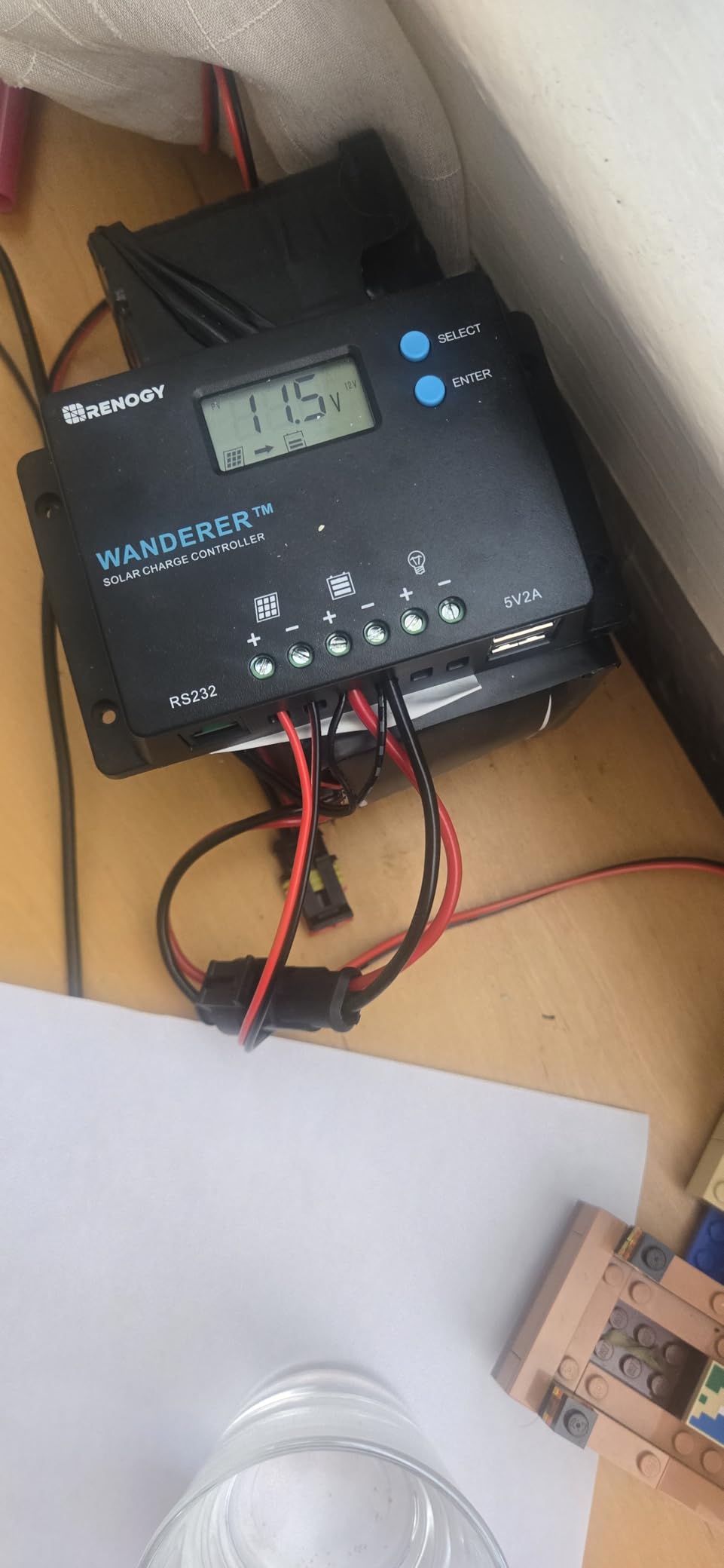 Wanderer 10A PWM Solar Charge Controller 12/24V for Solar Panels | 50V PV input, AGM/Gel/Flooded (auto), Li (manual), LCD, overcharge/short protection, negative ground, temp comp, for RVs customer photo 1