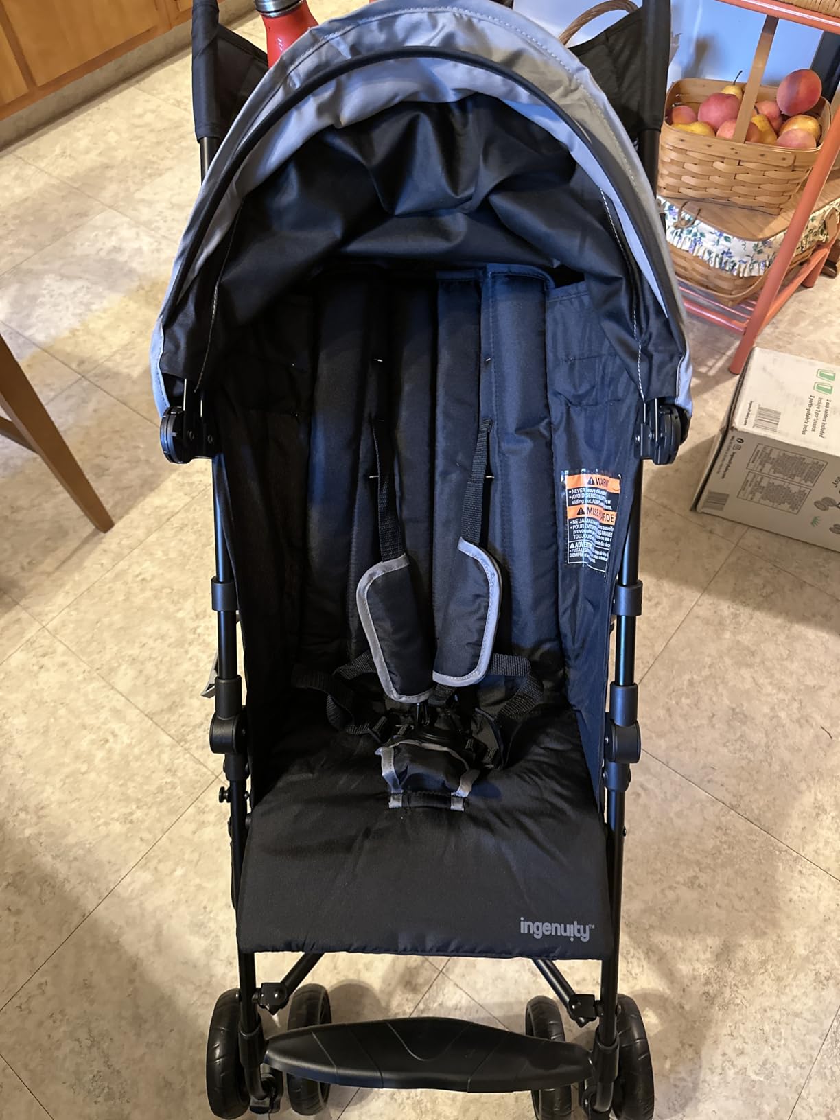Ingenuity 3D Mini Convenience Stroller - Lightweight Stroller with Compact Fold, Multi-Position Recline, Canopy with Pop Out Sun Visor and More - Umbrella Stroller for Travel and More, Gray customer photo 1
