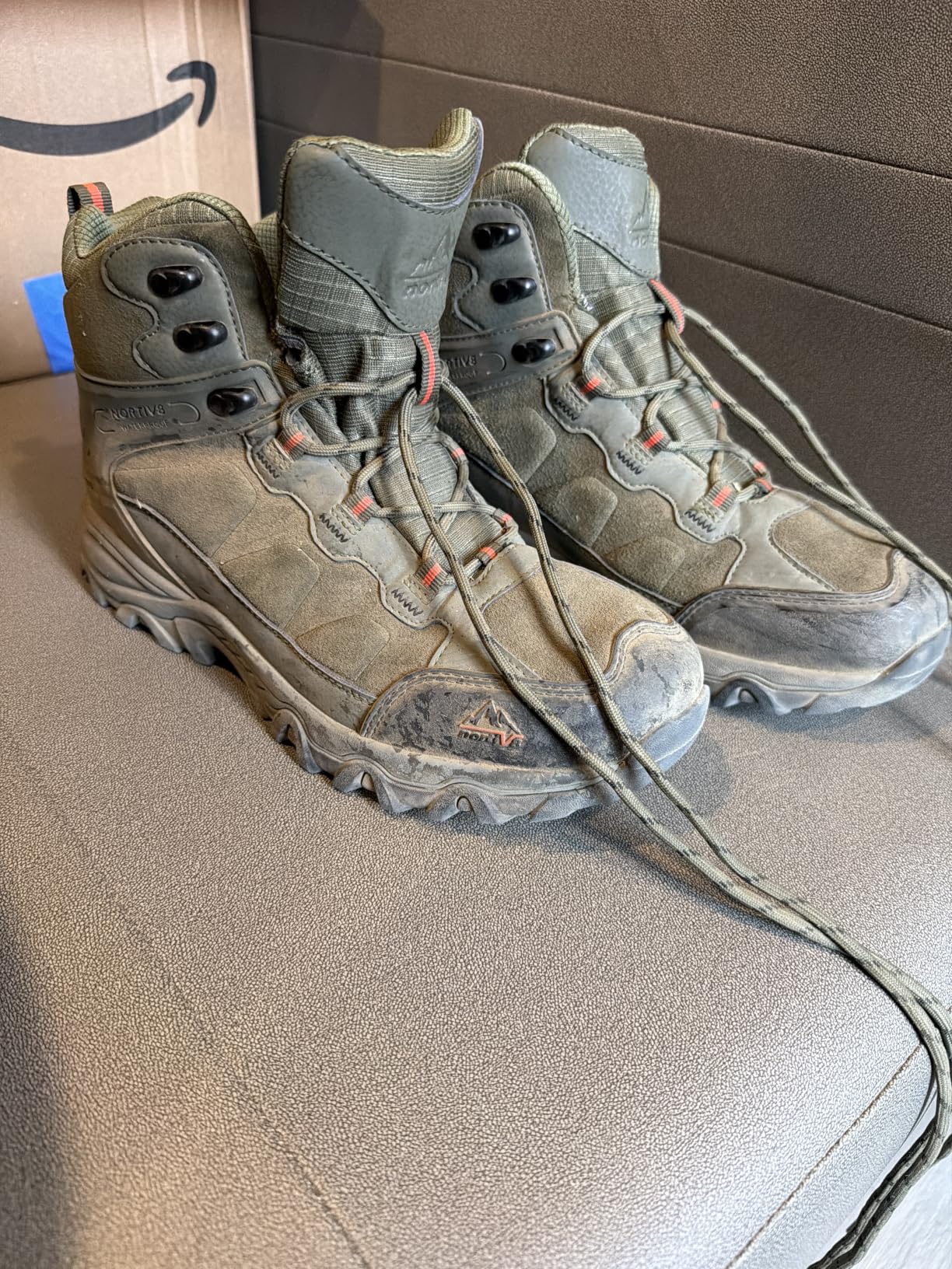 NORTIV 8 Men's Waterproof Lightweight Hiking Boots | Mid Top Suede Hiking Boots for Outdoor Trekking, Camping and Mountaineering Paladin customer photo 2