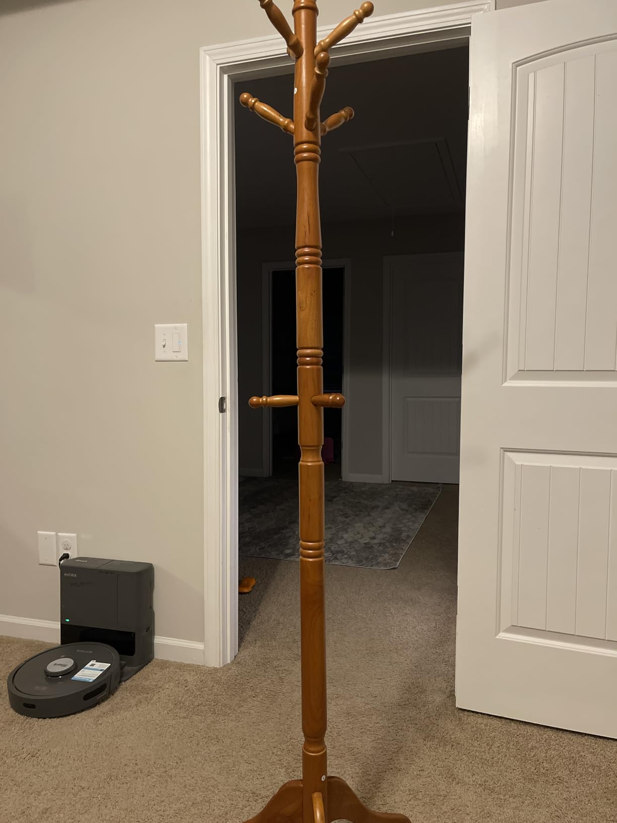 VASAGLE Solid Wood Coat Rack and Stand, Free Standing Hall Coat Tree with 10 Hooks for Hats, Bags, Purses, for Entryway, Hallway, Rubberwood, Caramel Brown URCR03WN customer photo 1