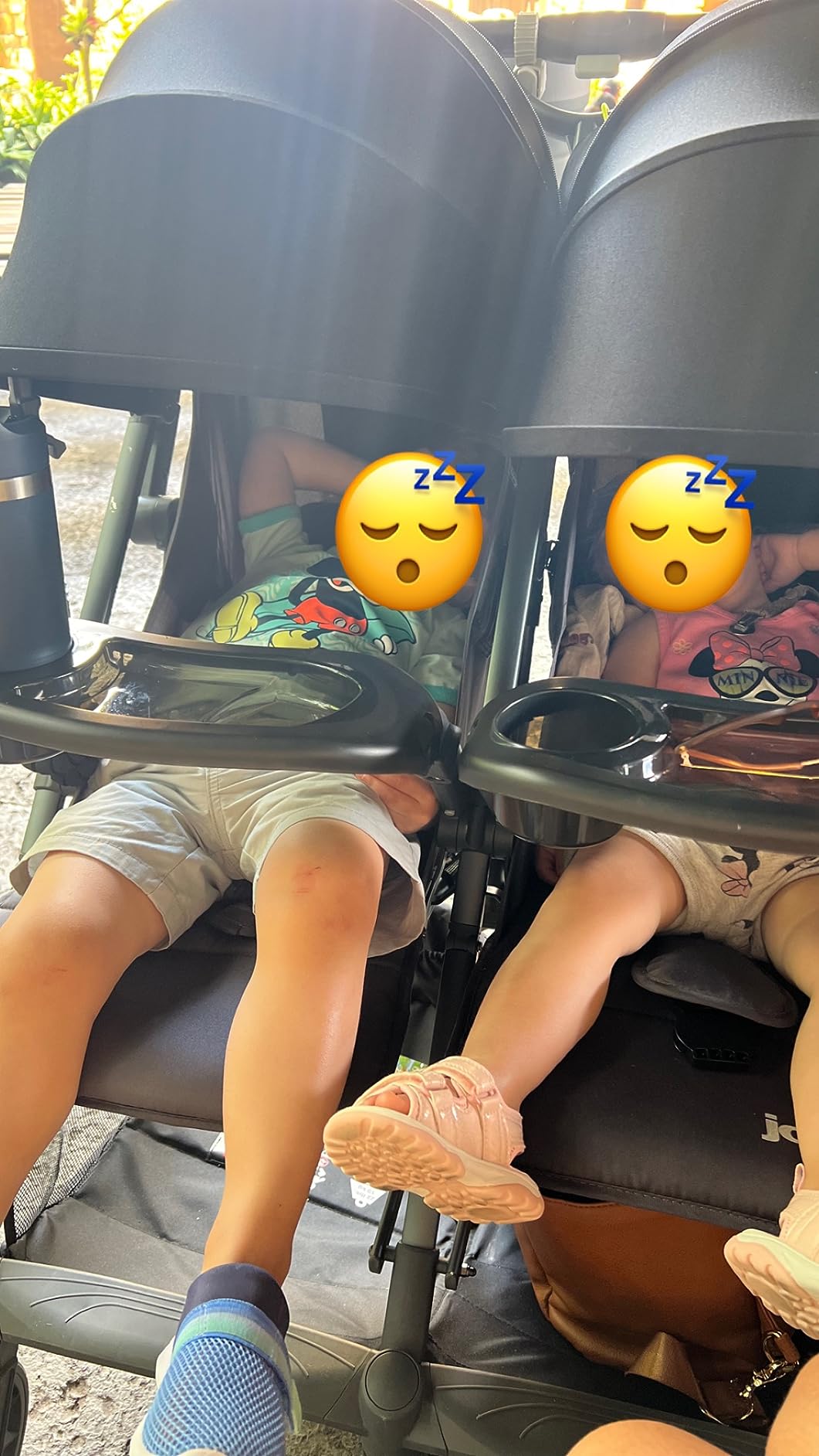 Joovy Kooper X2 Double Stroller, Lightweight Travel Stroller, Compact Fold with Tray, Olive customer photo 1