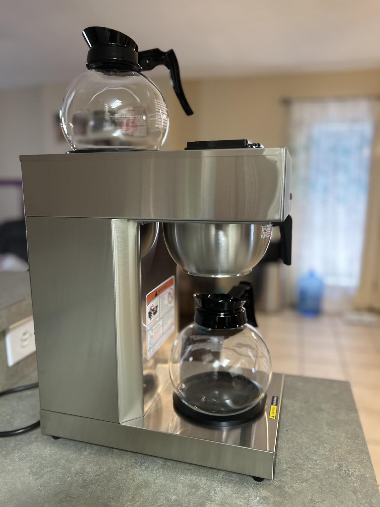 SYBO 12-Cup Commercial Drip Coffee Maker, Pour Over Coffee Maker Brewer with 2 Glass Carafes and Warmers, Stainless Steel Cafetera SF-CB-2GA customer photo 2