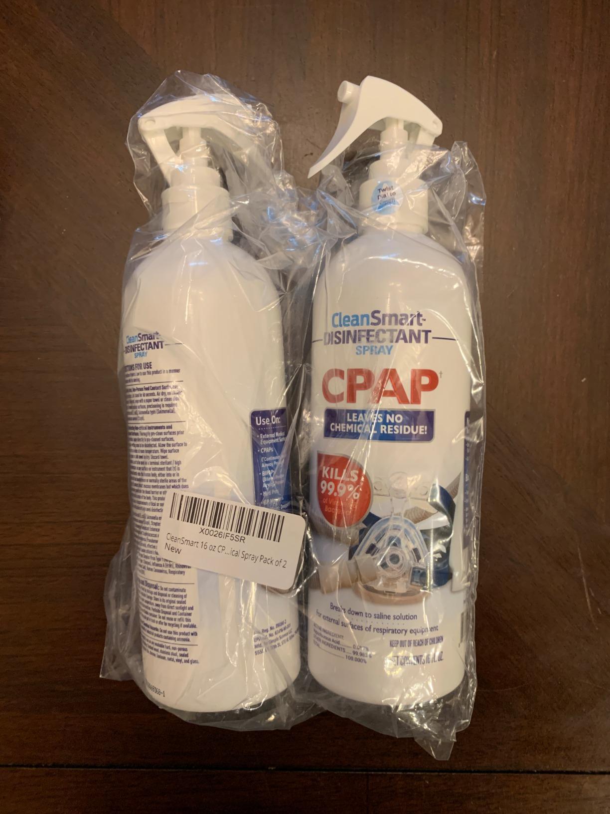 CleanSmart CPAP Disinfectant Spray for Face Mask and Hose, 16 oz (2 pack) | Hypochlorous Acid Spray Kills 99.9% of Bacteria and Viruses on CPAP Equipment, Reservoirs, Tubing, Leaves No Fumes or Residue customer photo 2