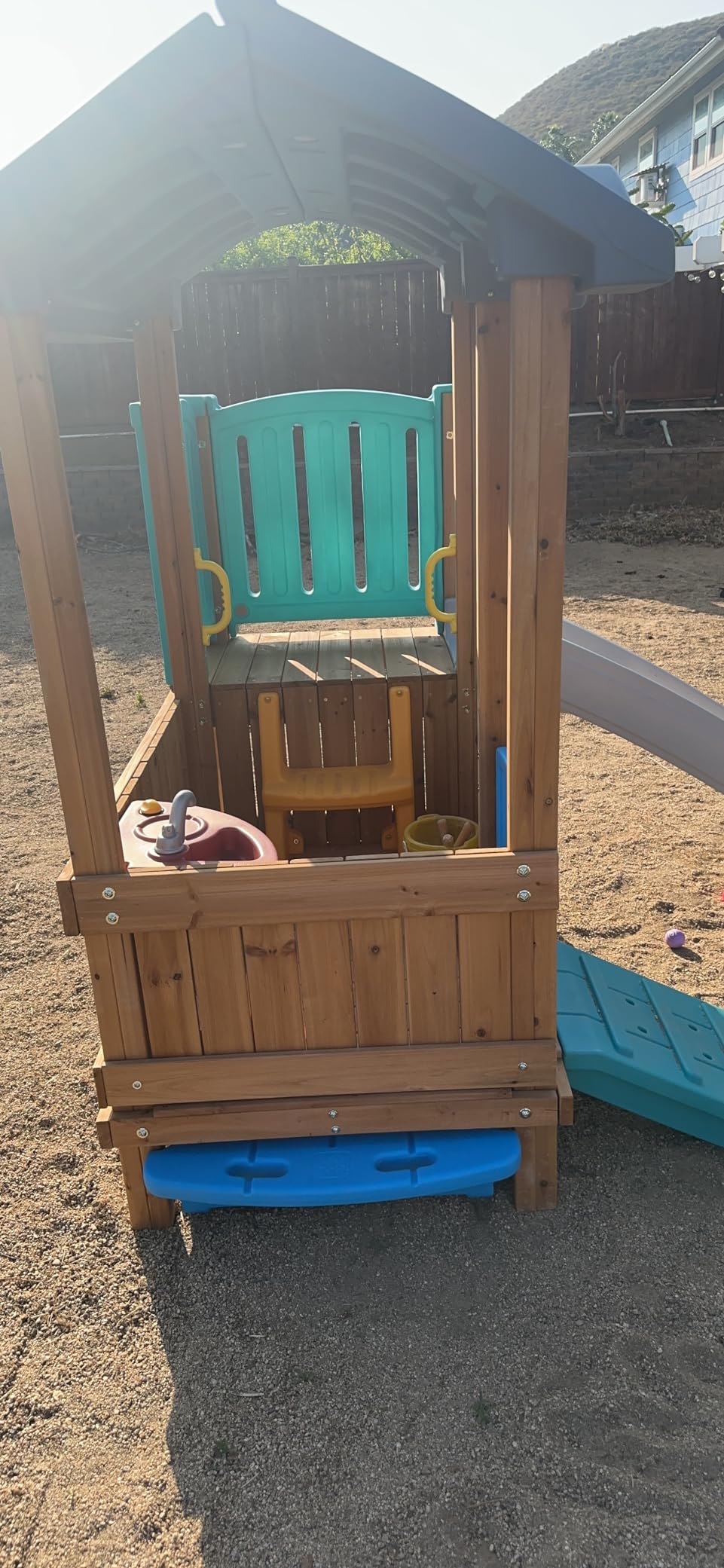 Step2 Woodland Adventure Playhouse & Slide, Kids Outdoor Playset, Backyard Playground Set, Swings, Storage Drawer, Made of Wood & Durable Plastic, Outside Jungle Gym, for Children 3-8 Years Old customer photo 1