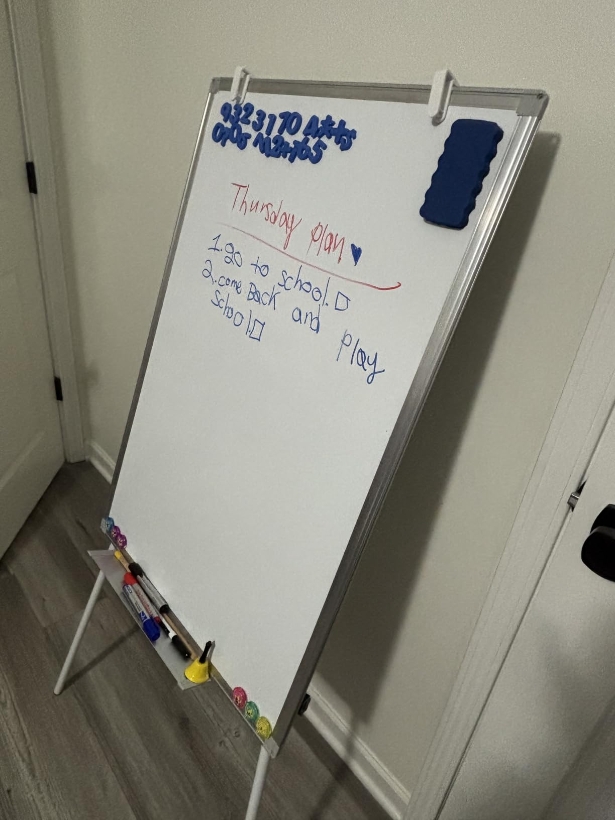 Maxtek Easel Whiteboard 36 x 24 in, Stand Tripod with Height Adjustable | 3' x 2' Magnetic Dry Erase Surface, Flipchart Stand, Portable Tripod Easel for Office, Teaching, Home and Classroom customer photo 2