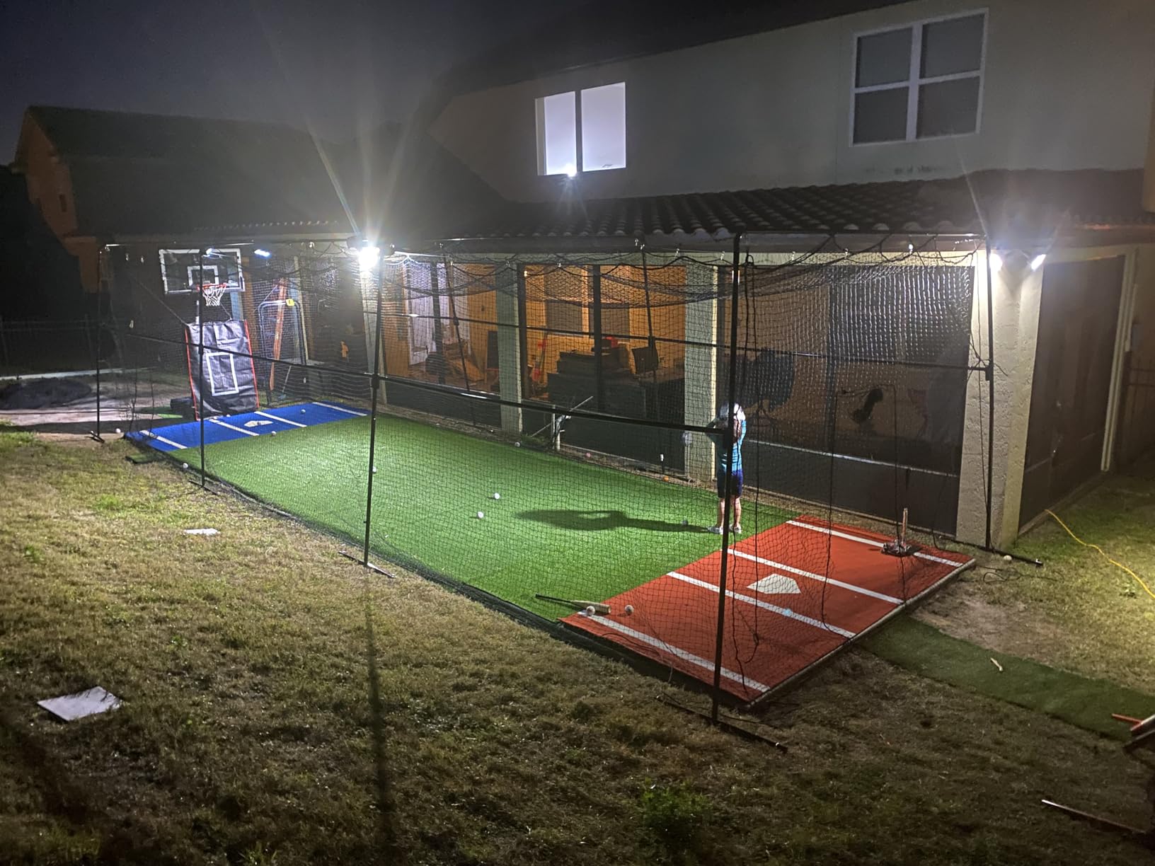 Skywalker Sports 40 Foot Competitive Batting Cages for Backyard or Indoor Baseball and Softball Collapsible Black Frame and Net customer photo 2