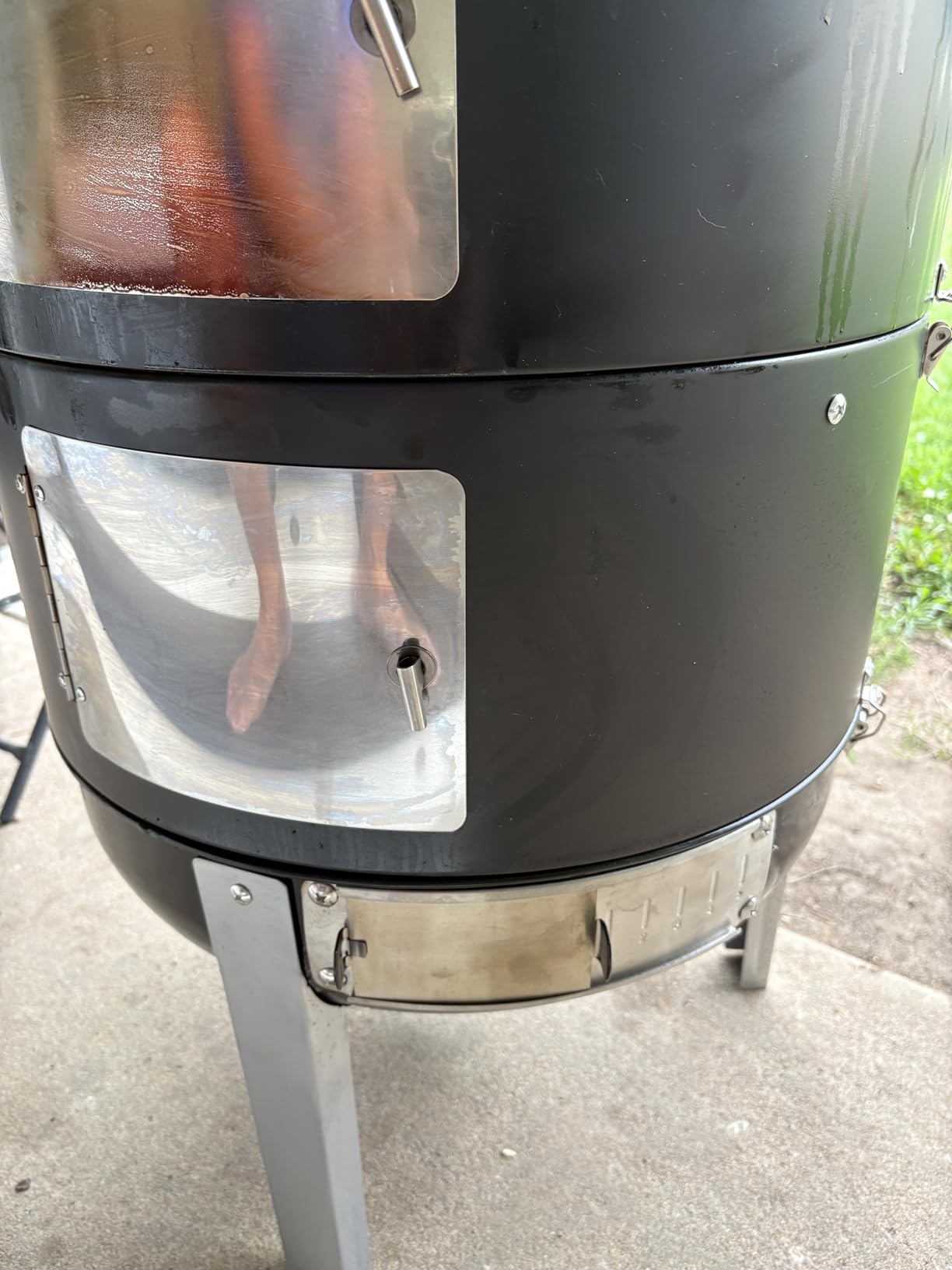Realcook Vertical 17 Inch Steel Charcoal Smoker, Heavy Duty Round BBQ Grill, for Outdoor Cooking, Black customer photo 1