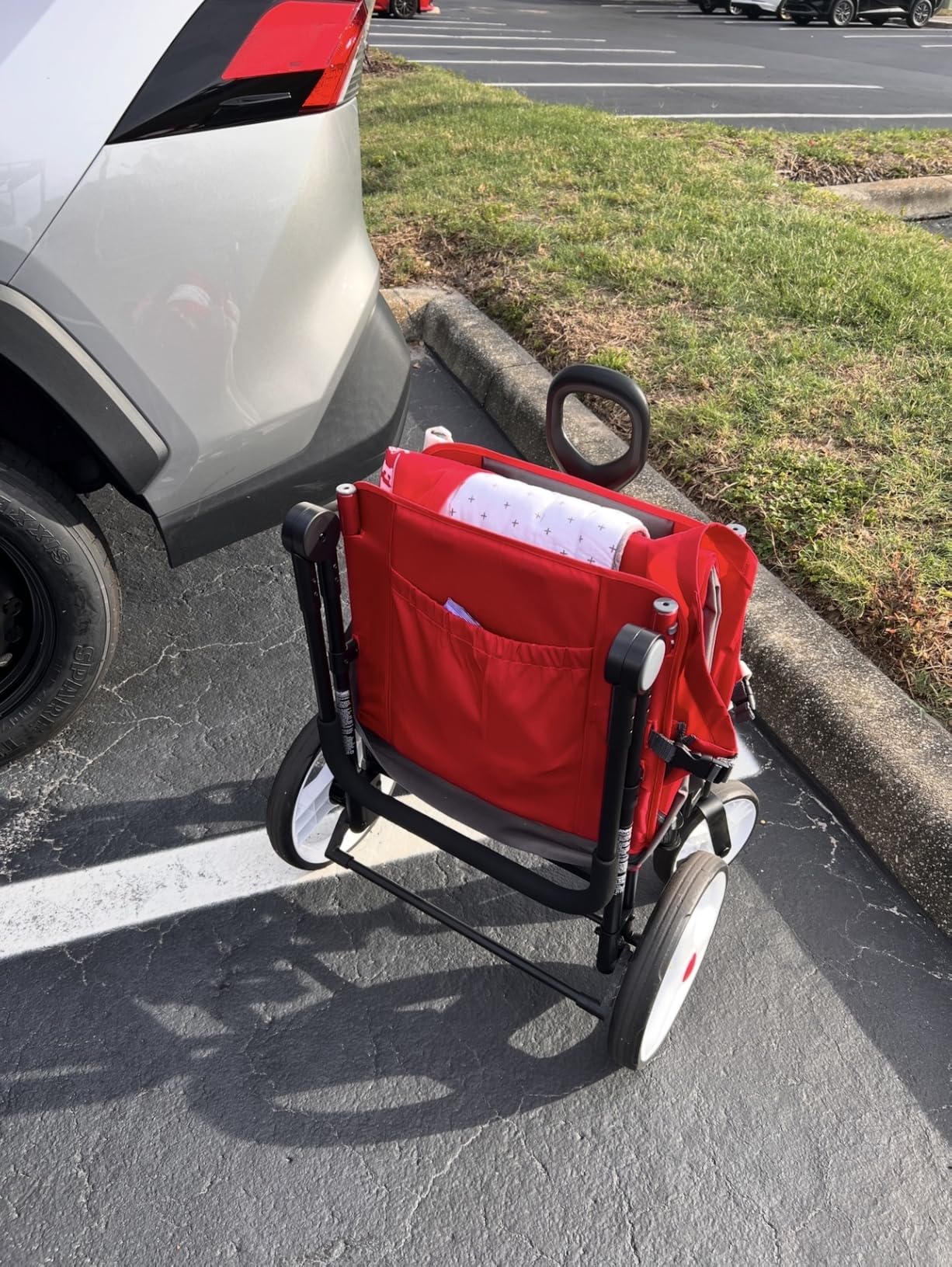 Radio Flyer Convertible Stroller Wagon for Kids Ages 1+, Red | Bench Mode, One-Hand Fold, Sun Canopy, 5-Point Harnesses customer photo 2