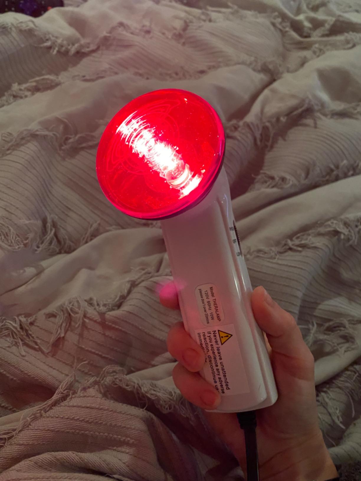 Theralamp Red Light Therapy Infrared Heating Wand - Handheld Heat Lamp with Replacement Bulb customer photo 2