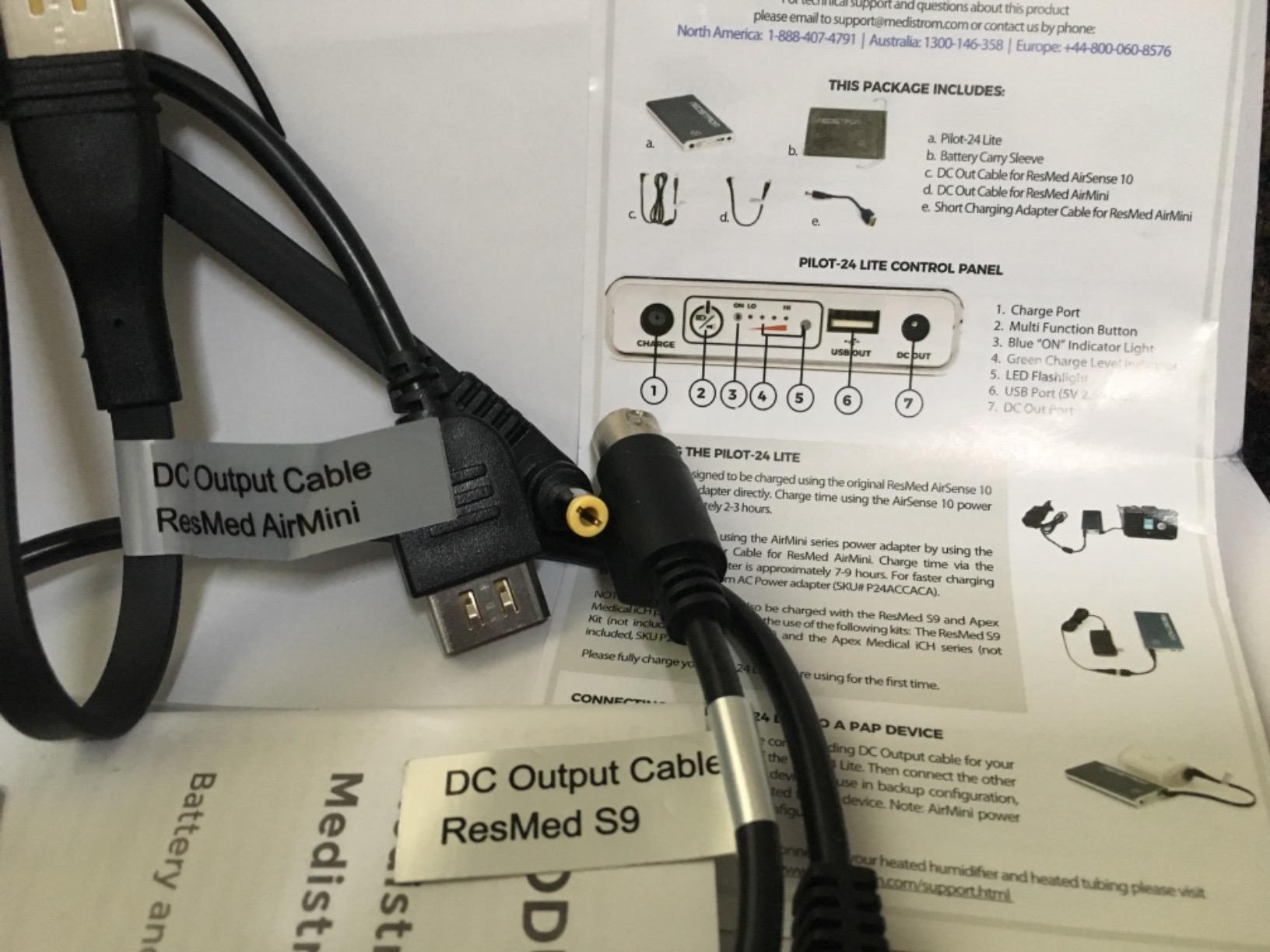 Medistrom Pilot-24 Lite Bundled with Cables for ResMed S9, AirSense 10, AirMini - 95Wh CPAP Battery Backup Power Supply for CPAP Machine - Camping Power Bank Portable Battery - TSA Approved customer photo 2