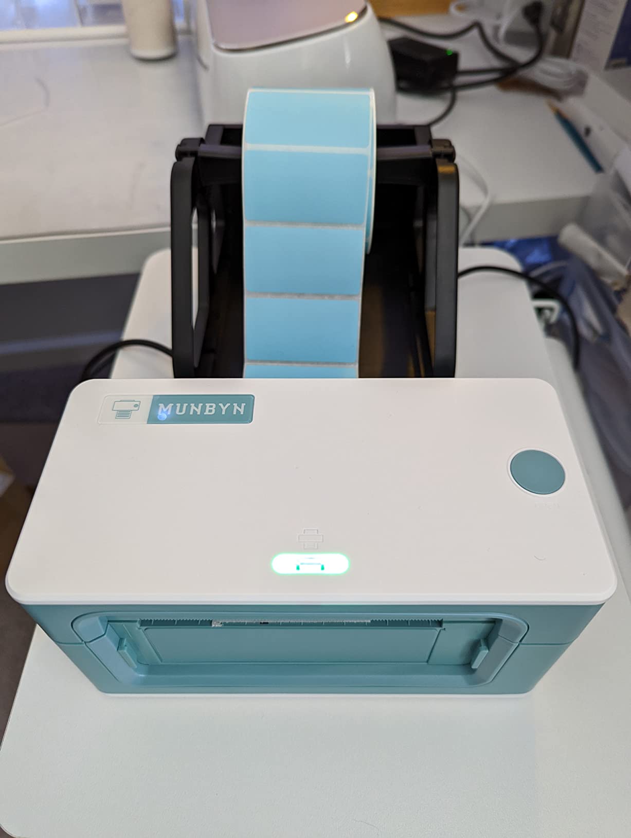 MUNBYN RealWriter 941 Bluetooth USB 4x6 Shipping Thermal Label Printer | USB & Bluetooth, Compatible with macOS & Windows, Supports Amazon Shopify USPS, Small Business & Home Use White customer photo 2