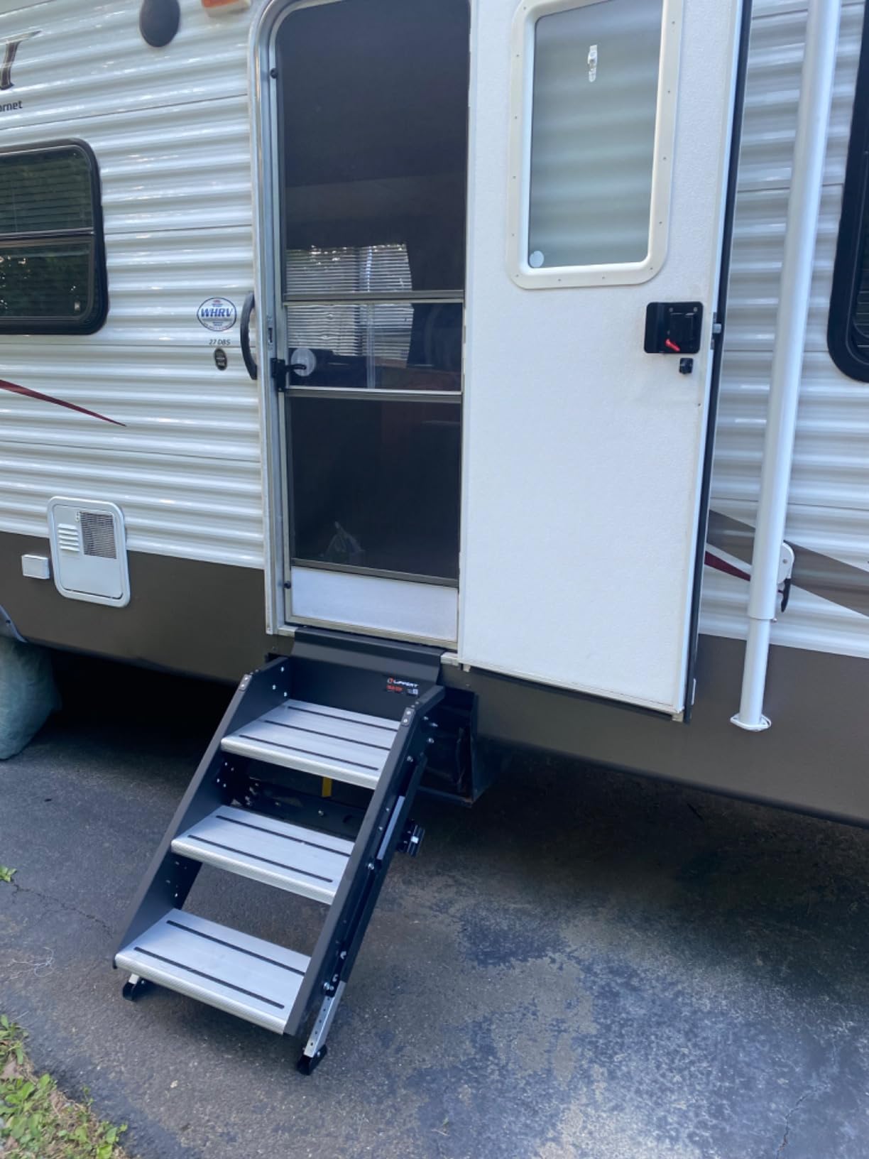 Lippert Components - 791572 Solid Step Triple Step for RV and Travel Trailer Entry Doorway Black 26-inch customer photo 2