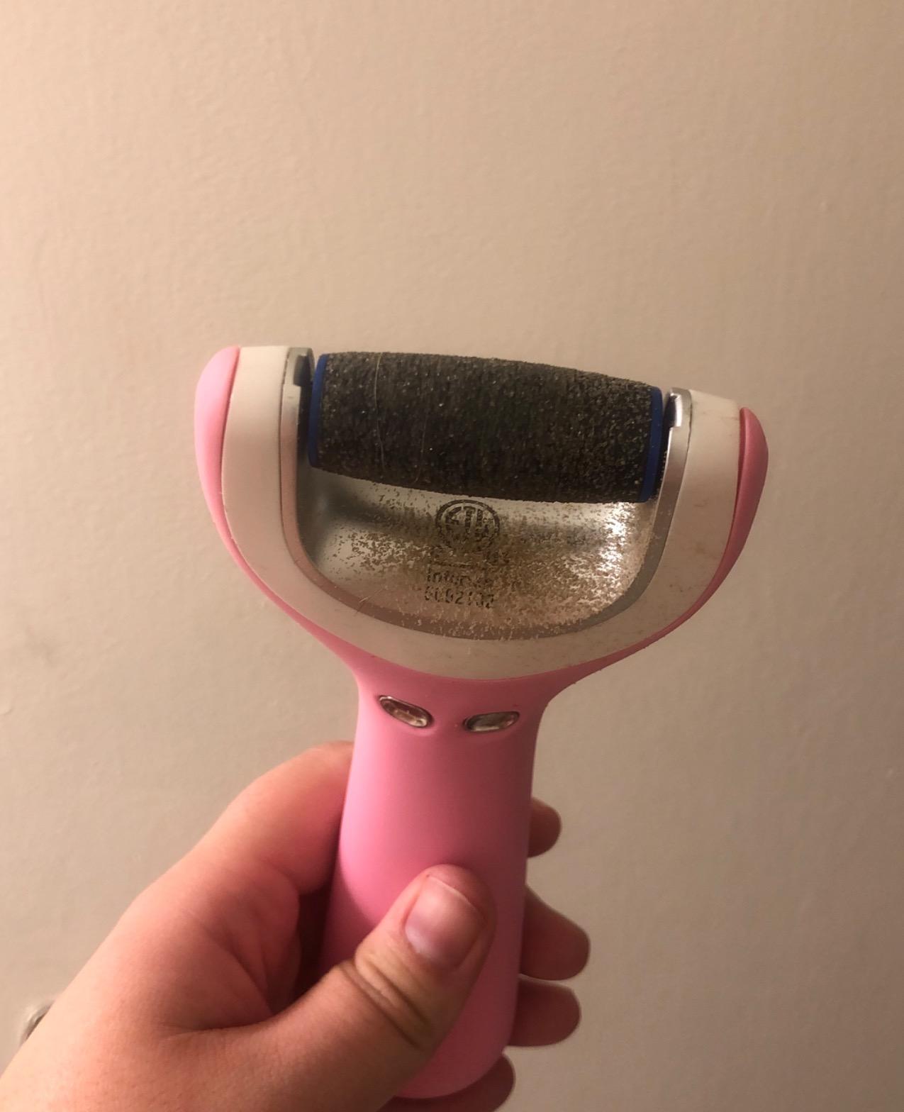 Amopé Pedicure Value Kit, Spa Pampering Pack, Self-Care & Relaxation Gift, contains Pedi Perfect Electric Callus Remover Foot File, 2 Macadamia Oil PediMask Foot Masks, 2 Roller Heads - 4 pieces customer photo 1