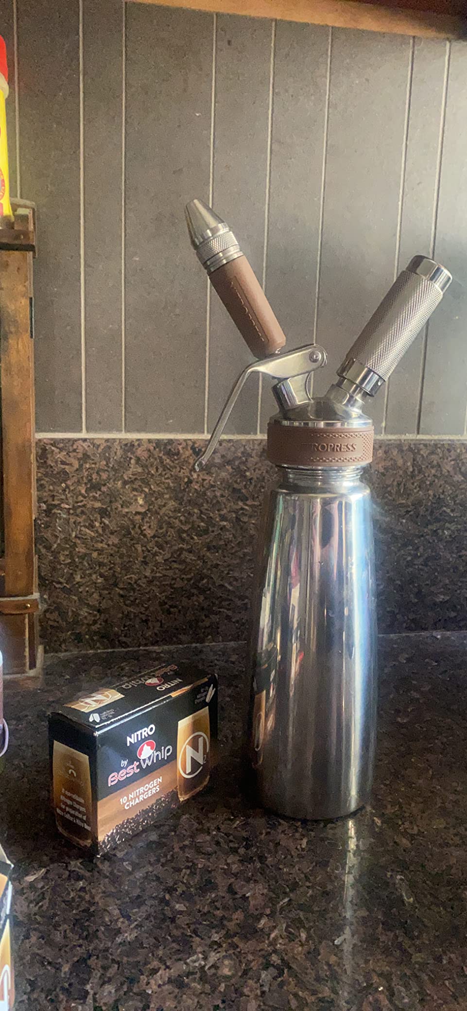 Original NitroPress - Nitro Cold Brew Coffee Maker | Portable Nitrogen Infuser for Smooth Nitro Drinks, Cold Brew, Cocktails & Tea at Home or On the Go | Uses N2 Cartridges | Stainless Steel Design customer photo 2