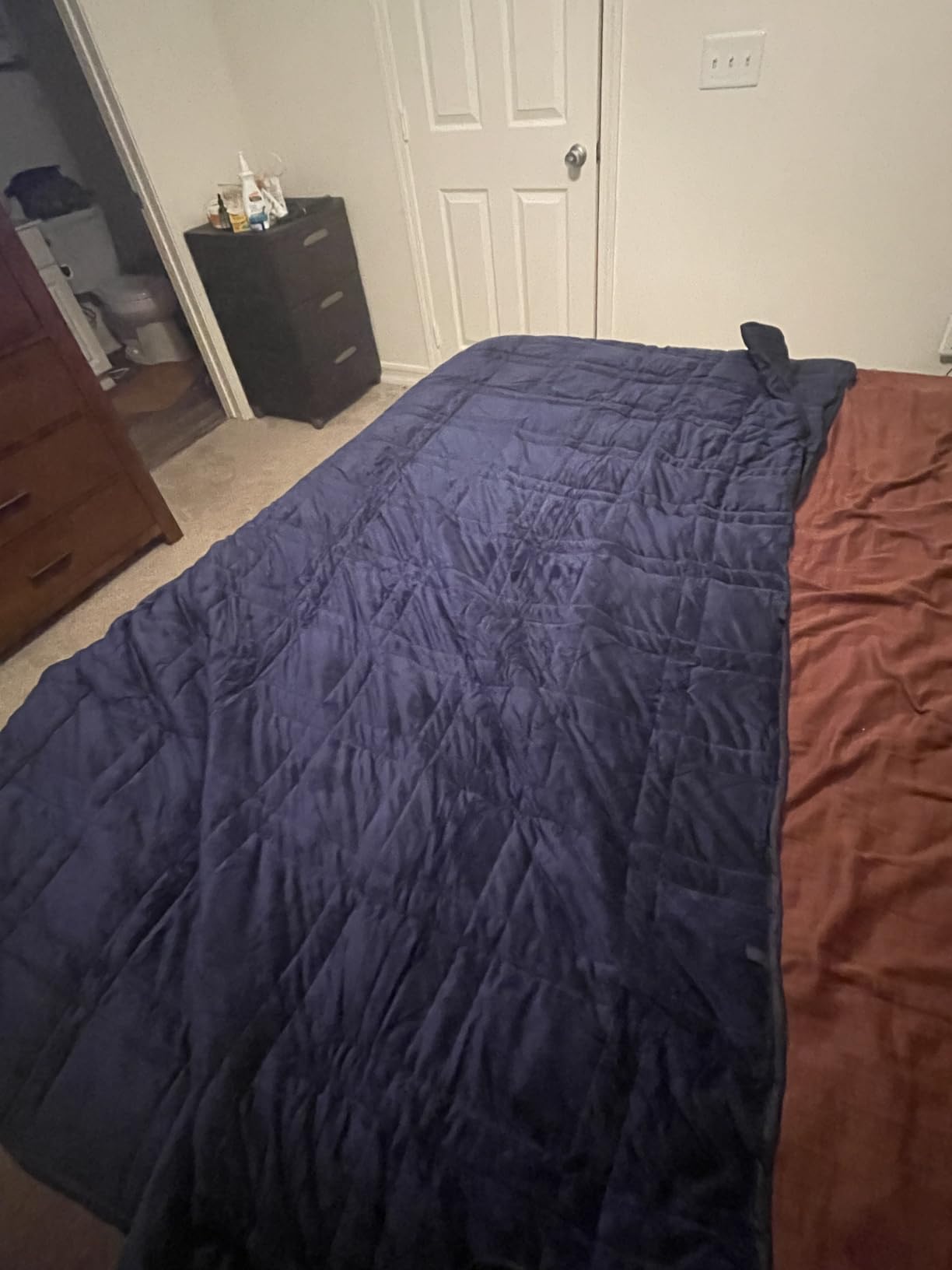 OMYSTYLE Warming & Cooling Weighted Blanket for Adult (25lb, 60 X 80 Inches) - Reversible Tencel/Short Plush Twin Size Weighted Blanket, Bonus Carry Bag Included customer photo 2